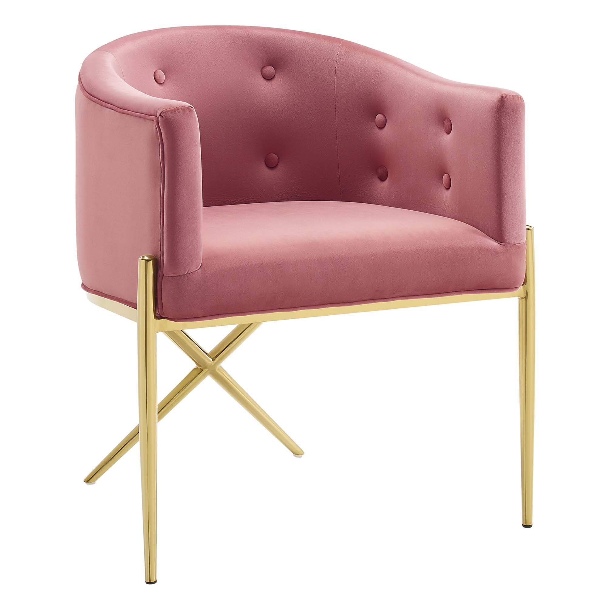Savour Tufted Performance Velvet Accent Dining Armchair - Dusty Rose