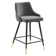 Adorn Performance Velvet Performance Velvet Counter Stool - Gray