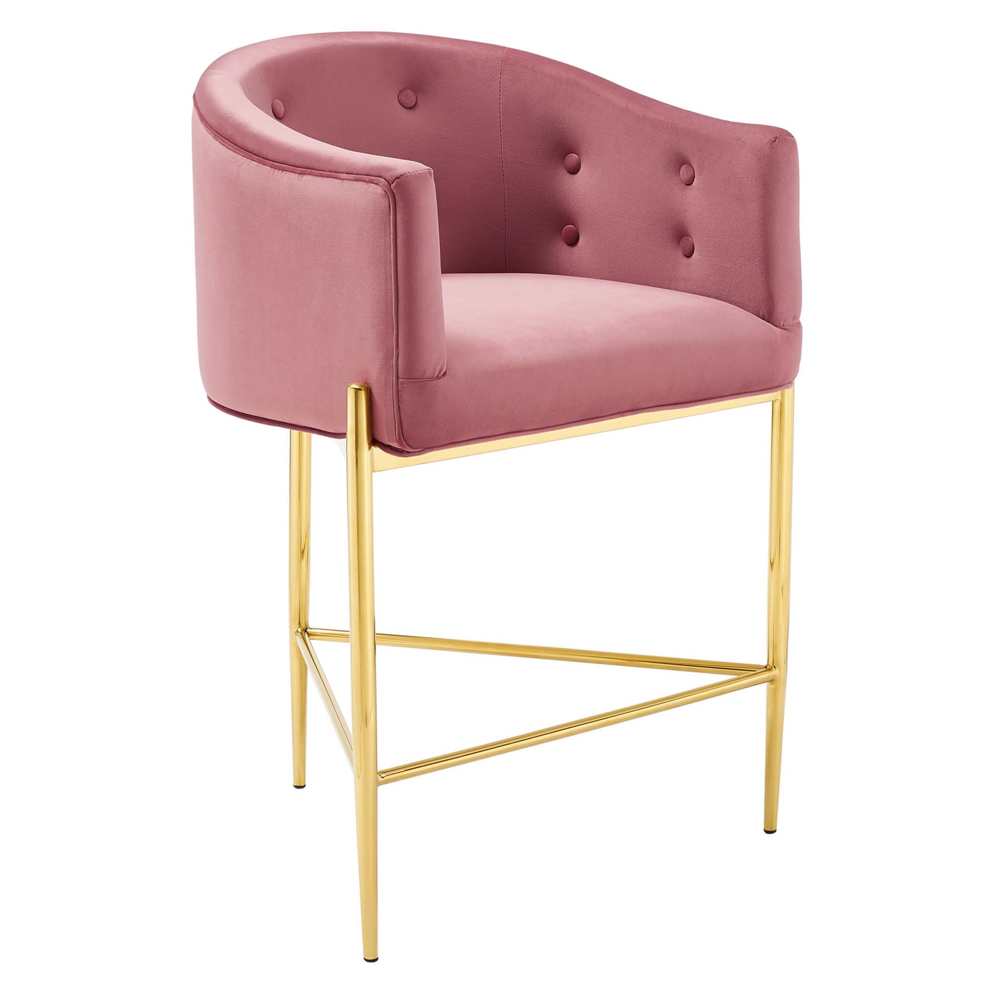 Savour Tufted Counter Stool - Dusty Rose