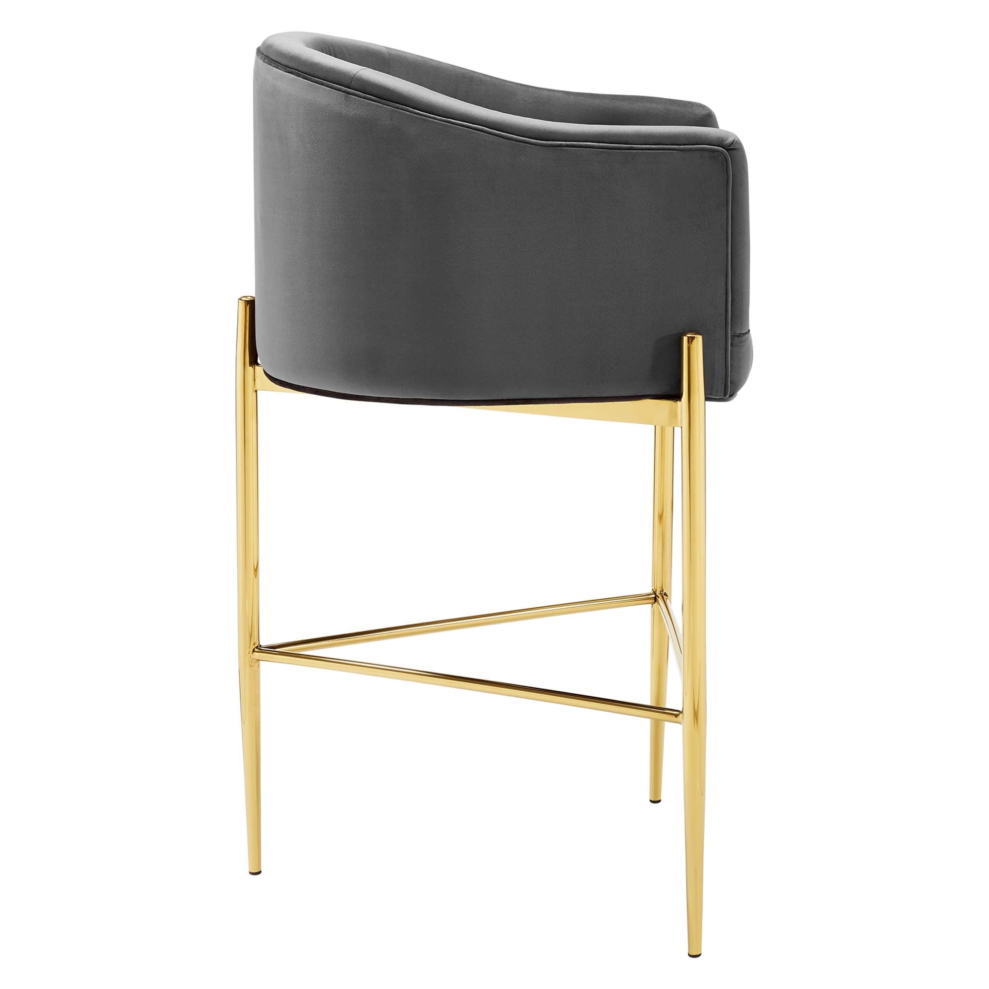 Savour Tufted Performance Velvet Bar Stool - Dusty Rose