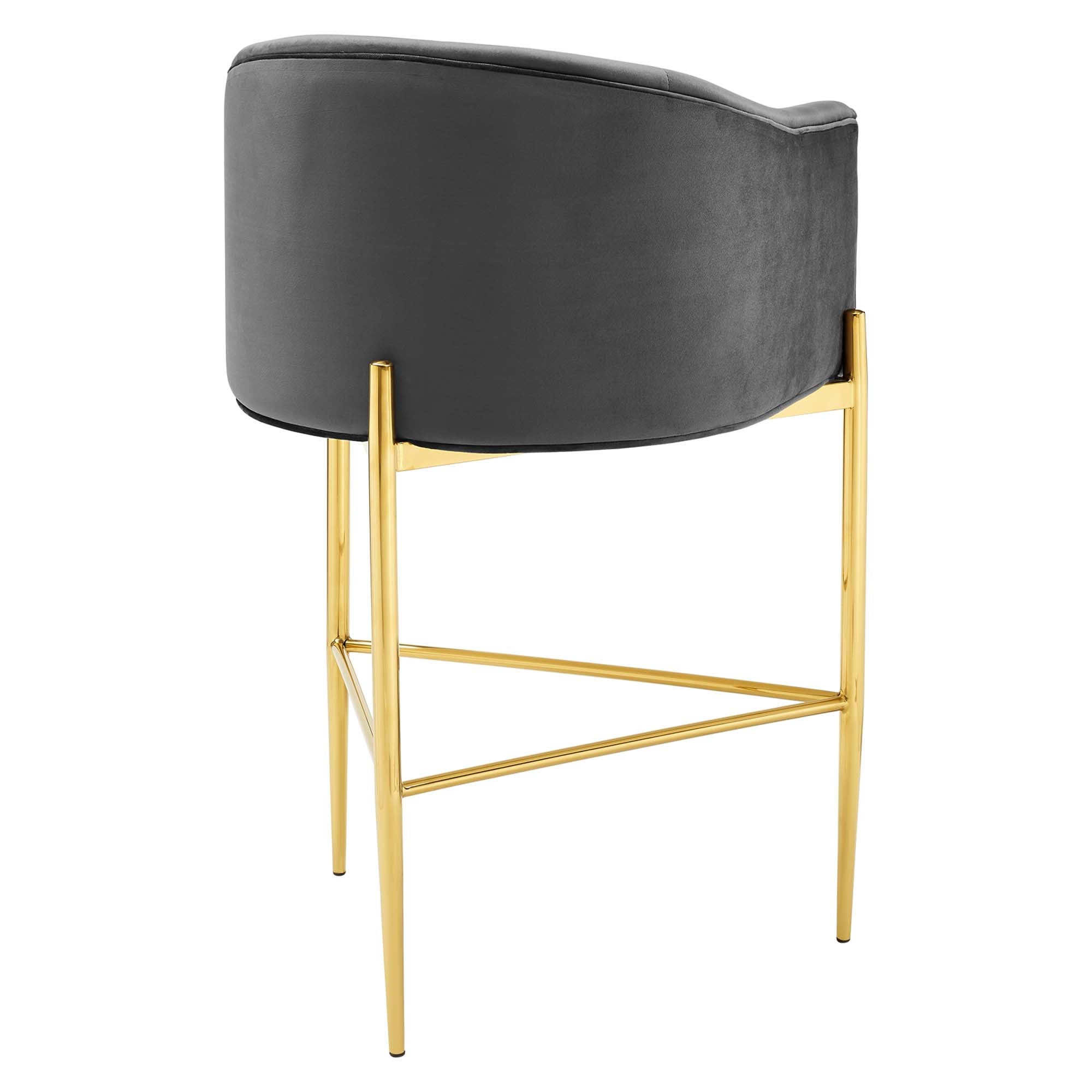 Savour Tufted Performance Velvet Bar Stool - Navy