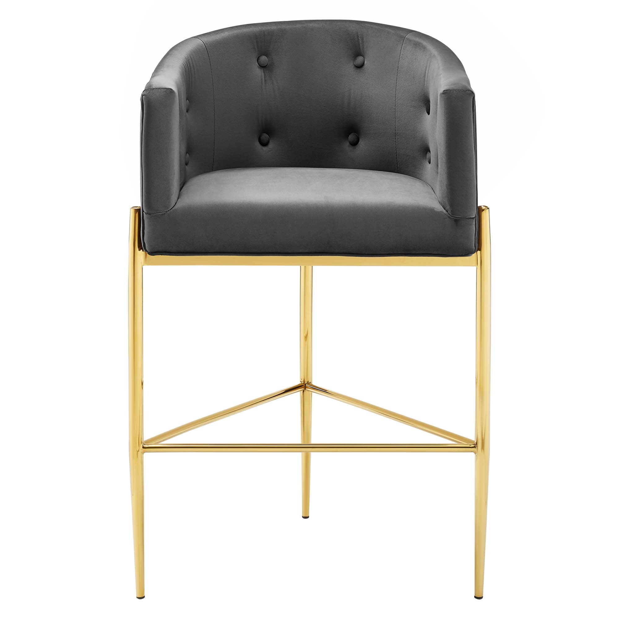 Savour Tufted Performance Velvet Bar Stool - Pink