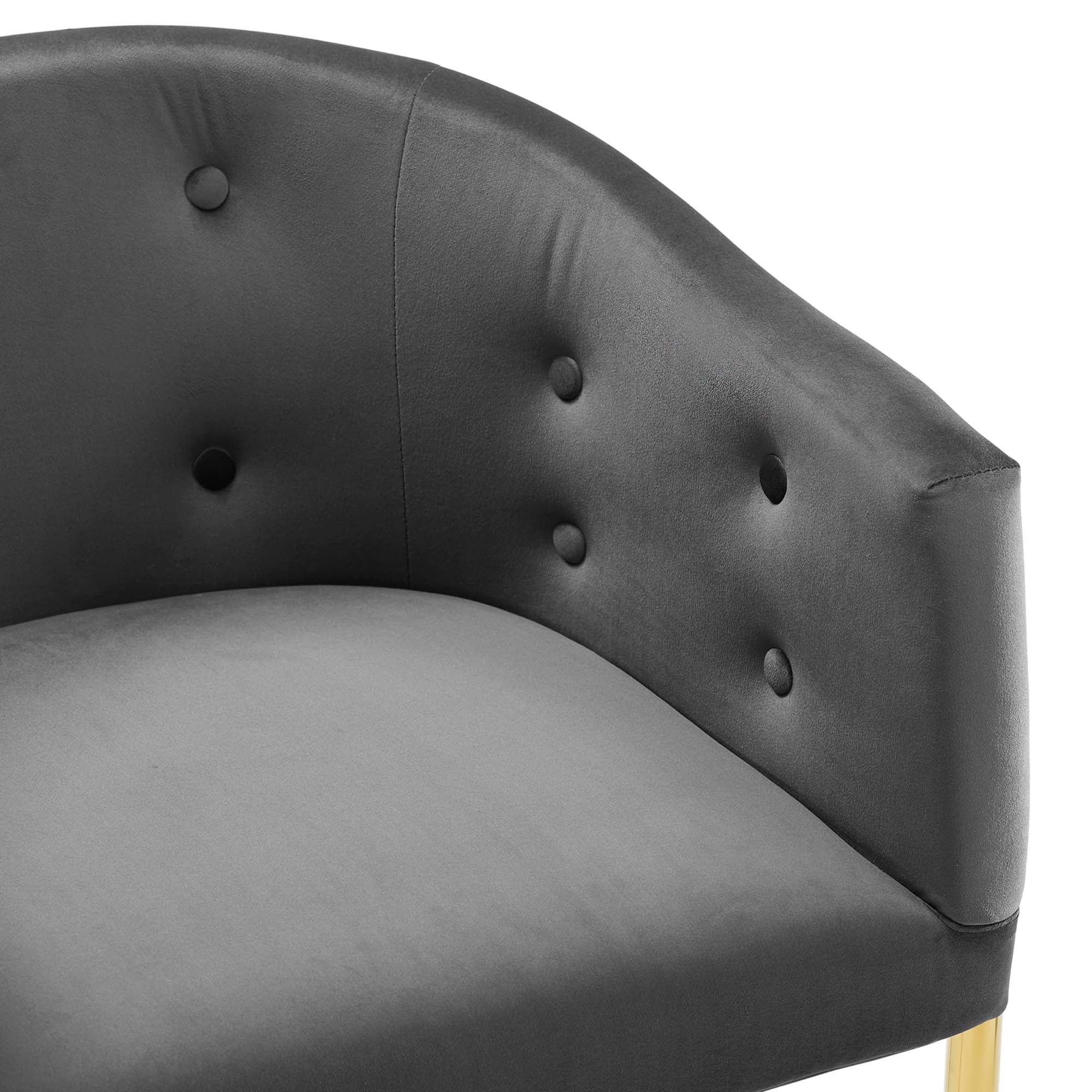 Savour Tufted Performance Velvet Bar Stool - White