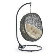 Hide Outdoor Patio Sunbrella® Swing Chair With Stand - Gray Beige