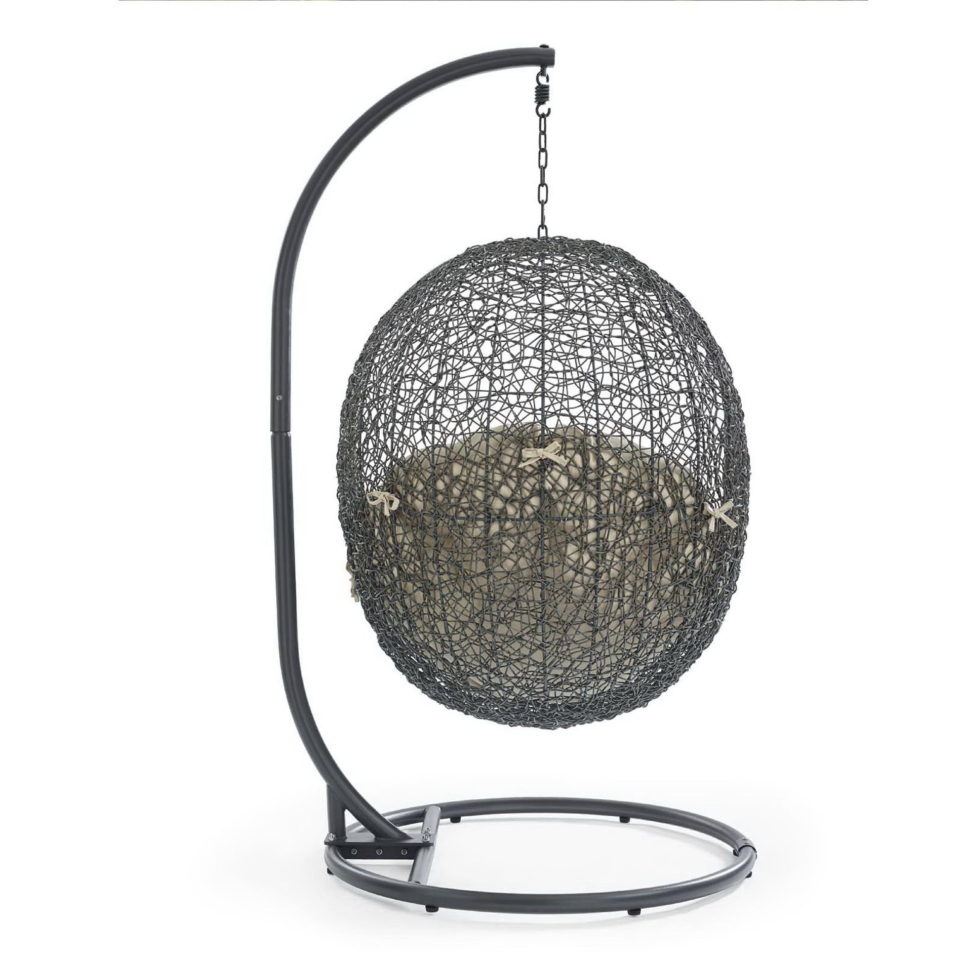 Hide Outdoor Patio Sunbrella® Swing Chair With Stand - Gray Navy