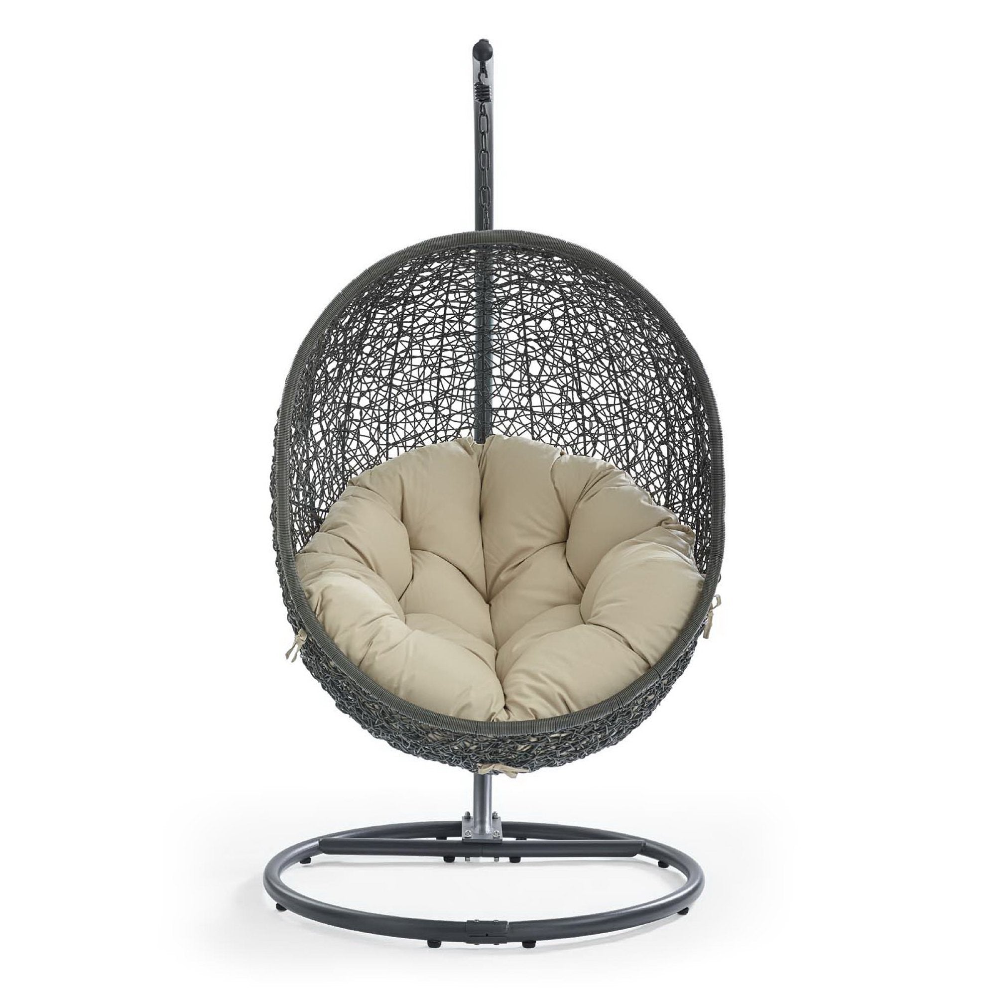 Hide Outdoor Patio Sunbrella® Swing Chair With Stand - Gray White