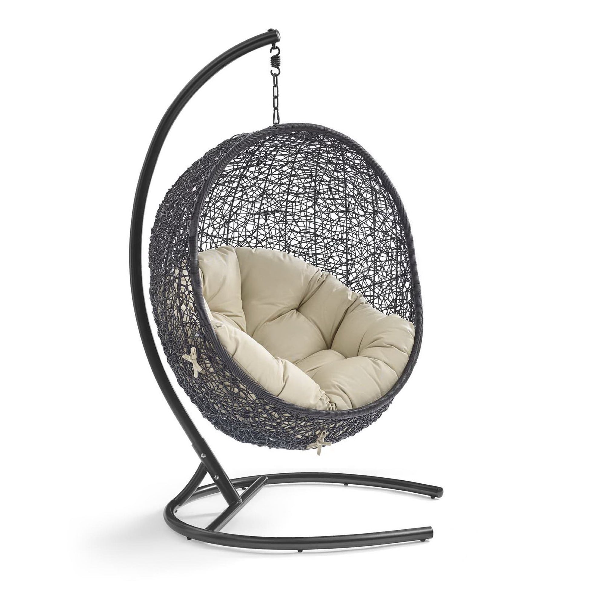 Encase Sunbrella® Swing Outdoor Patio Lounge Chair - Black Beige