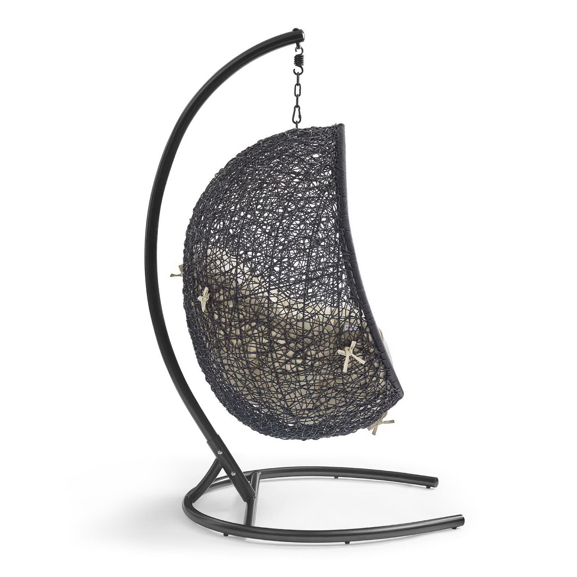 Encase Sunbrella® Swing Outdoor Patio Lounge Chair - Black Gray