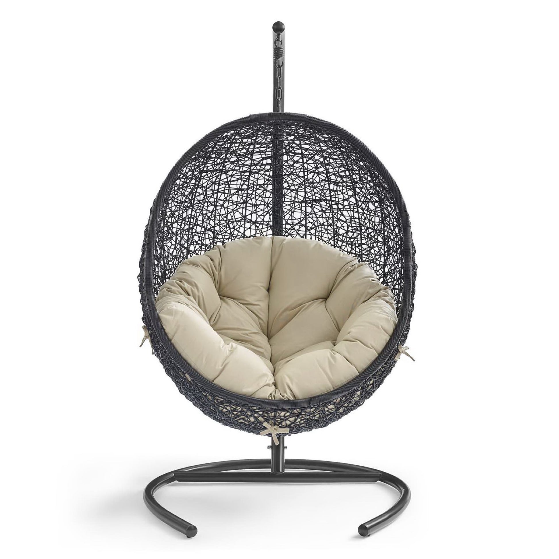 Encase Sunbrella® Swing Outdoor Patio Lounge Chair - Black White