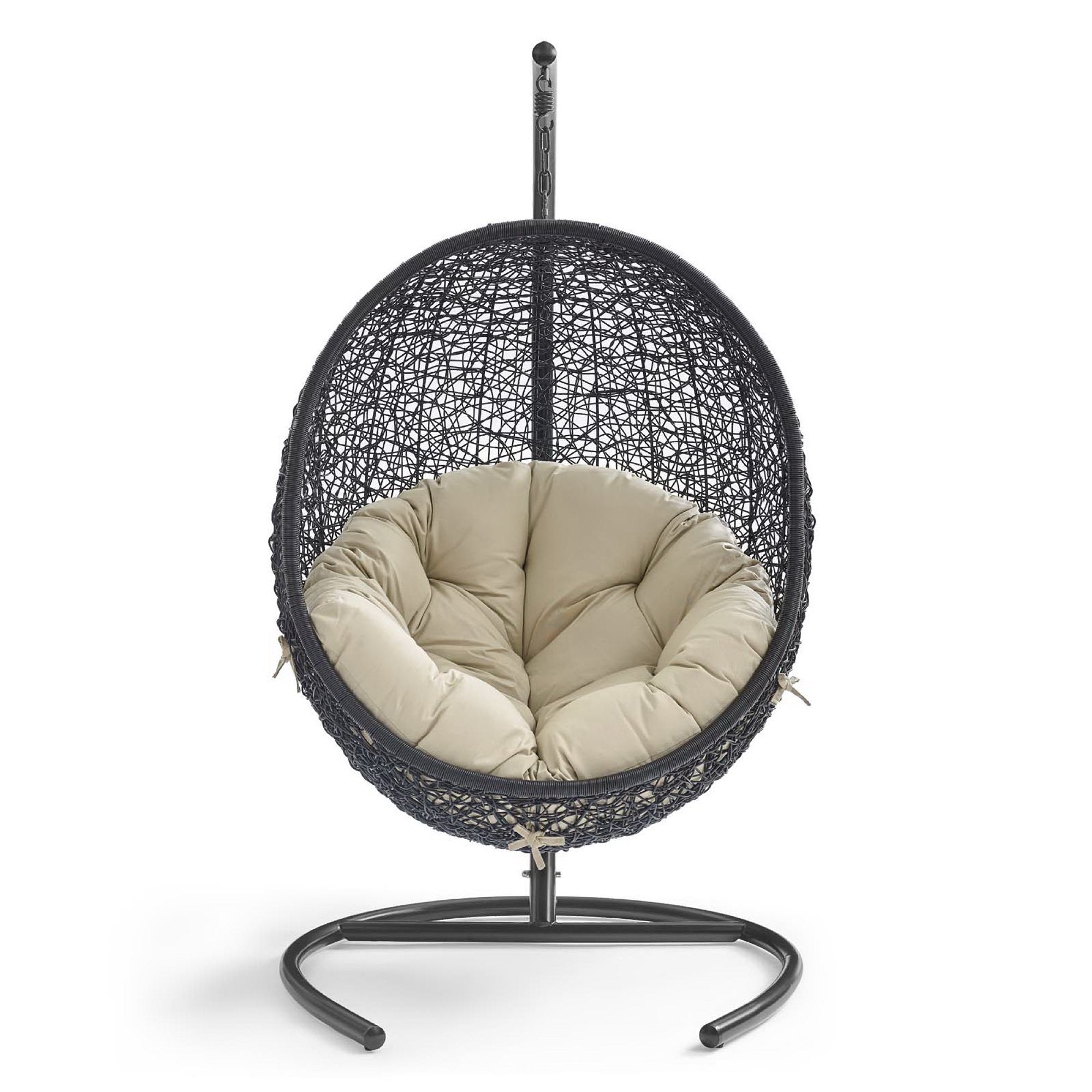 Encase Sunbrella® Swing Outdoor Patio Lounge Chair - Black White