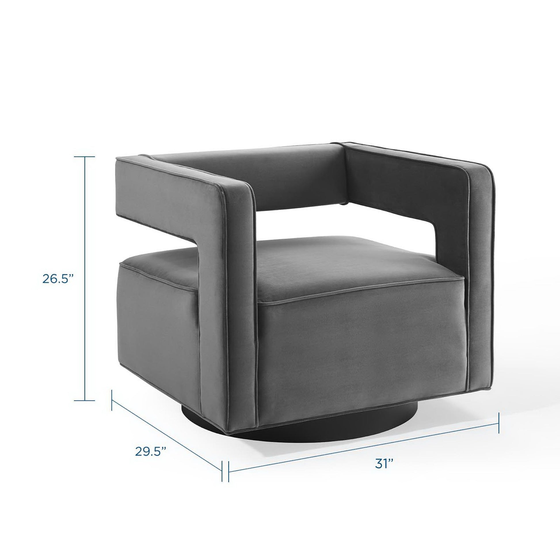 Booth Performance Velvet Swivel Armchair - White