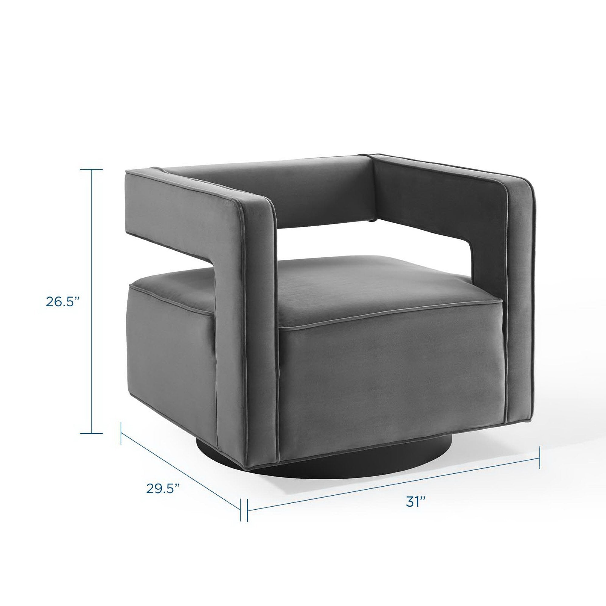 Booth Performance Velvet Swivel Armchair - White