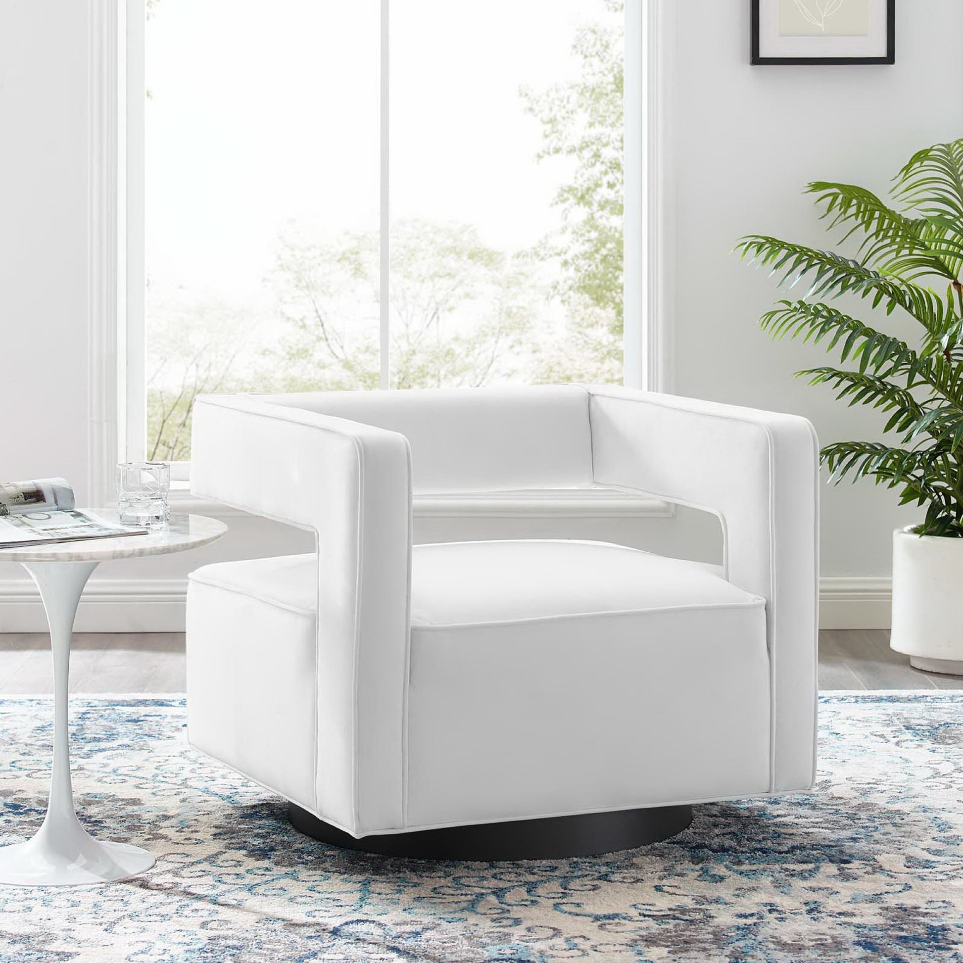 Booth Performance Velvet Swivel Armchair