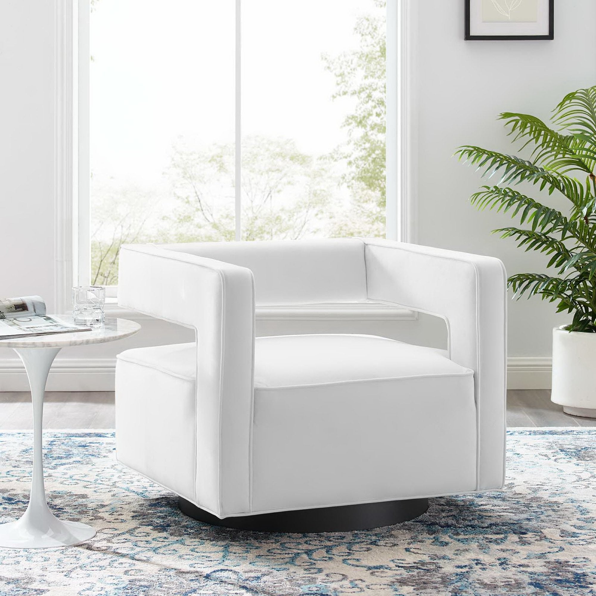 Booth Performance Velvet Swivel Armchair