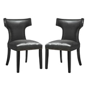 Curve Dining Chair Vinyl Set of 2 - Black
