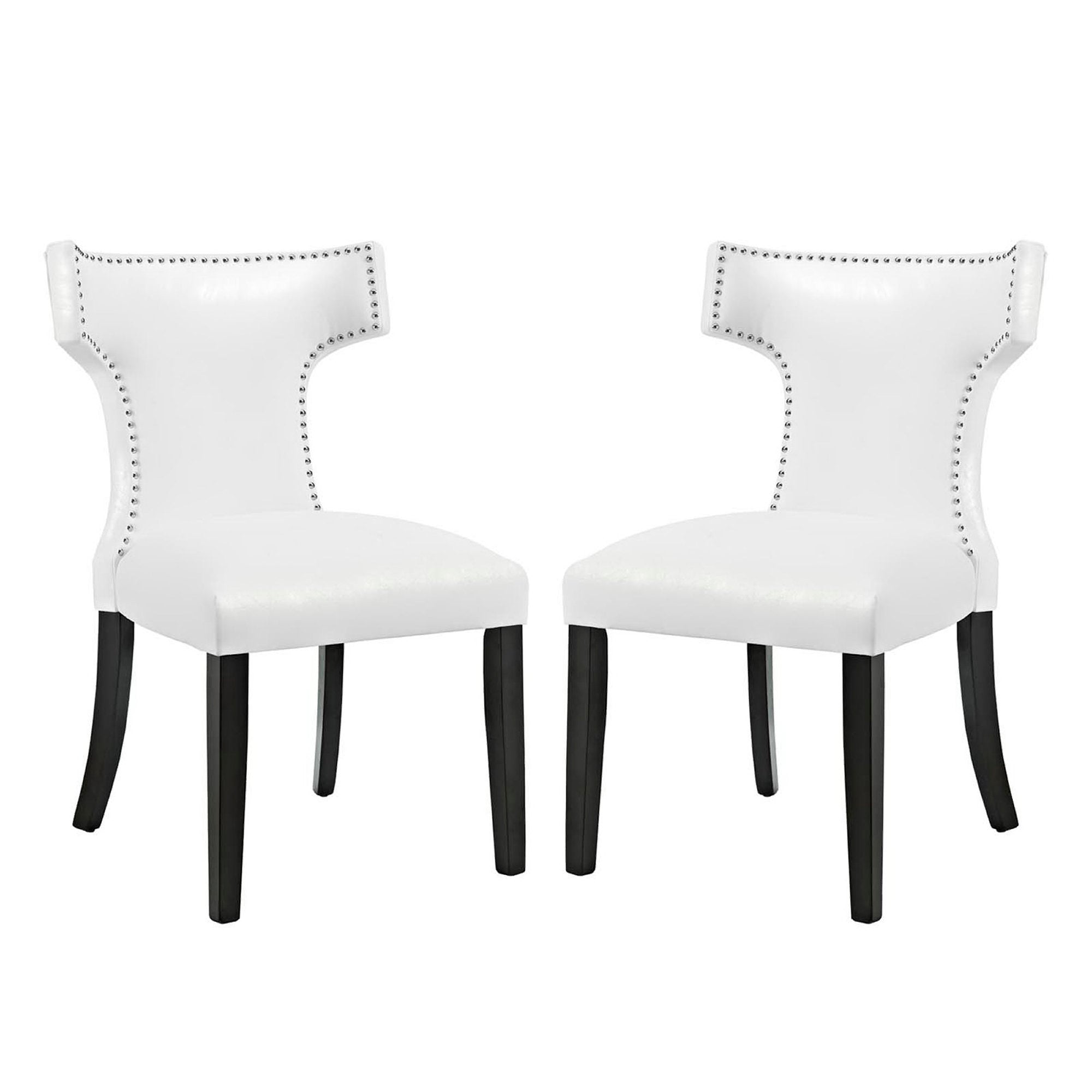 Curve Dining Chair Vinyl Set of 2