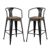 Promenade Bar Stool Set of 2 - Black