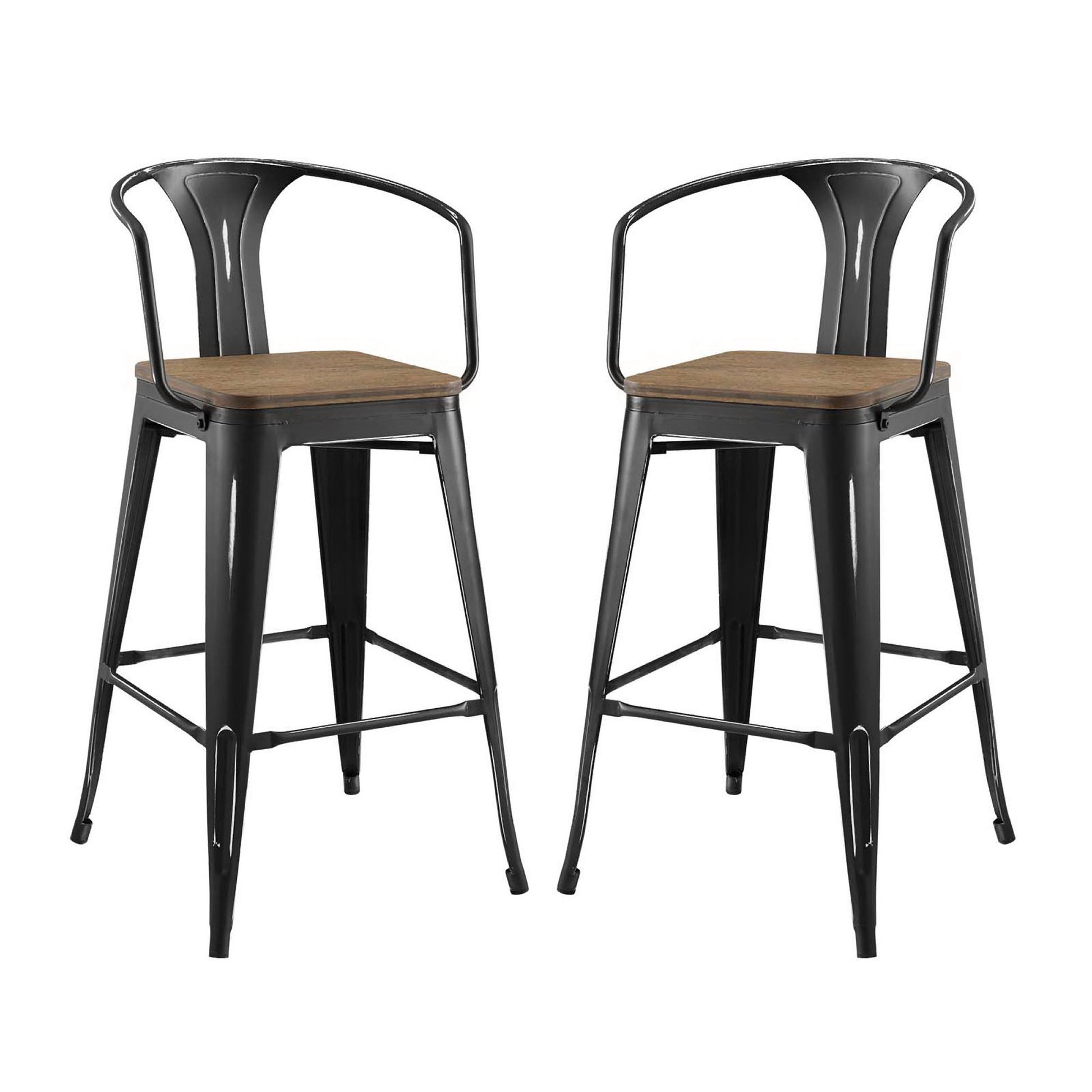 Promenade Bar Stool Set of 2 - Black