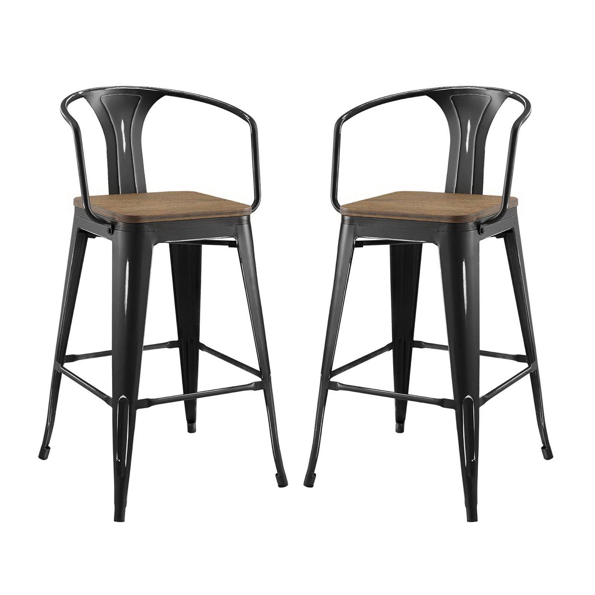 Promenade Bar Stool Set of 2 - Black