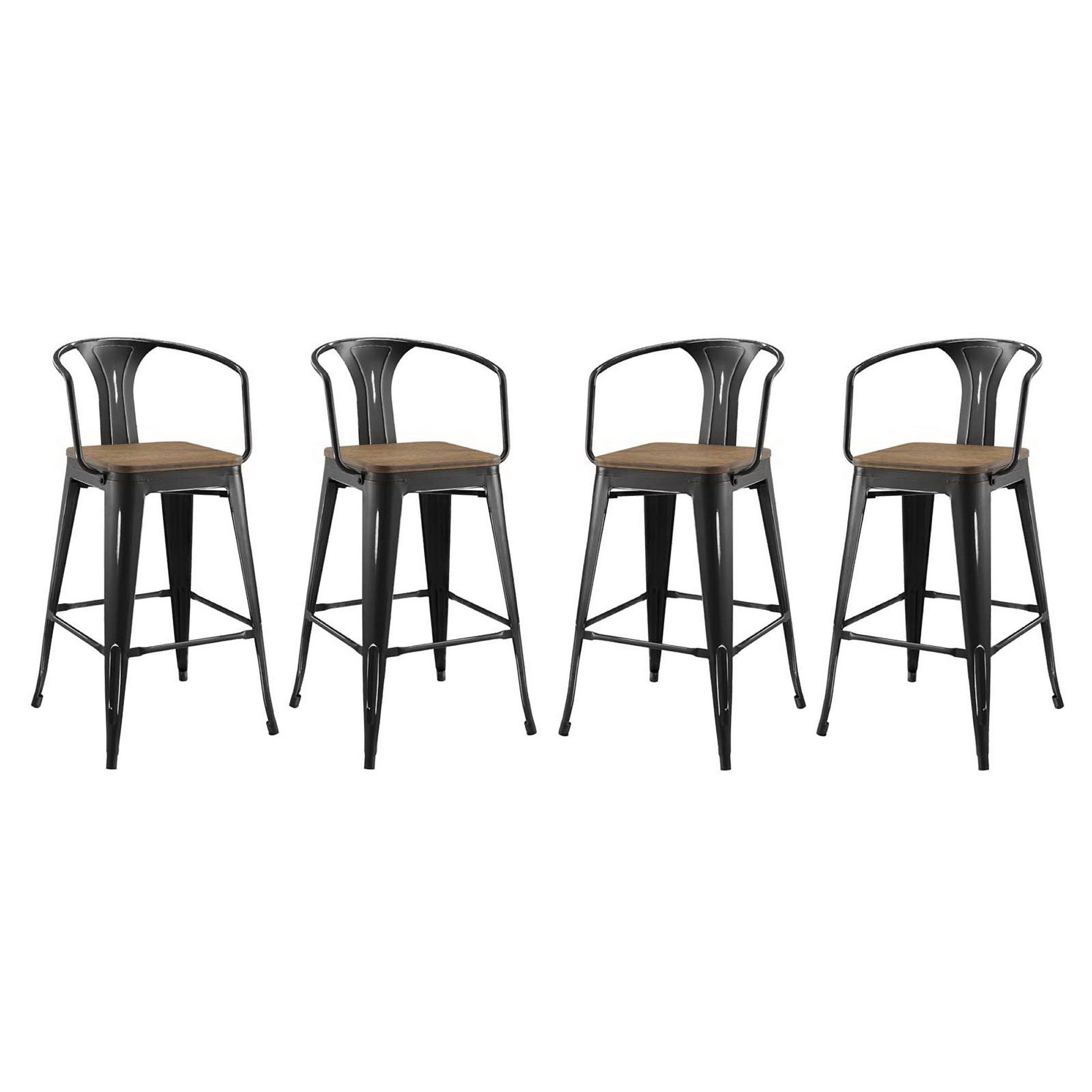 Promenade Bar Stool Set of 4 - Black