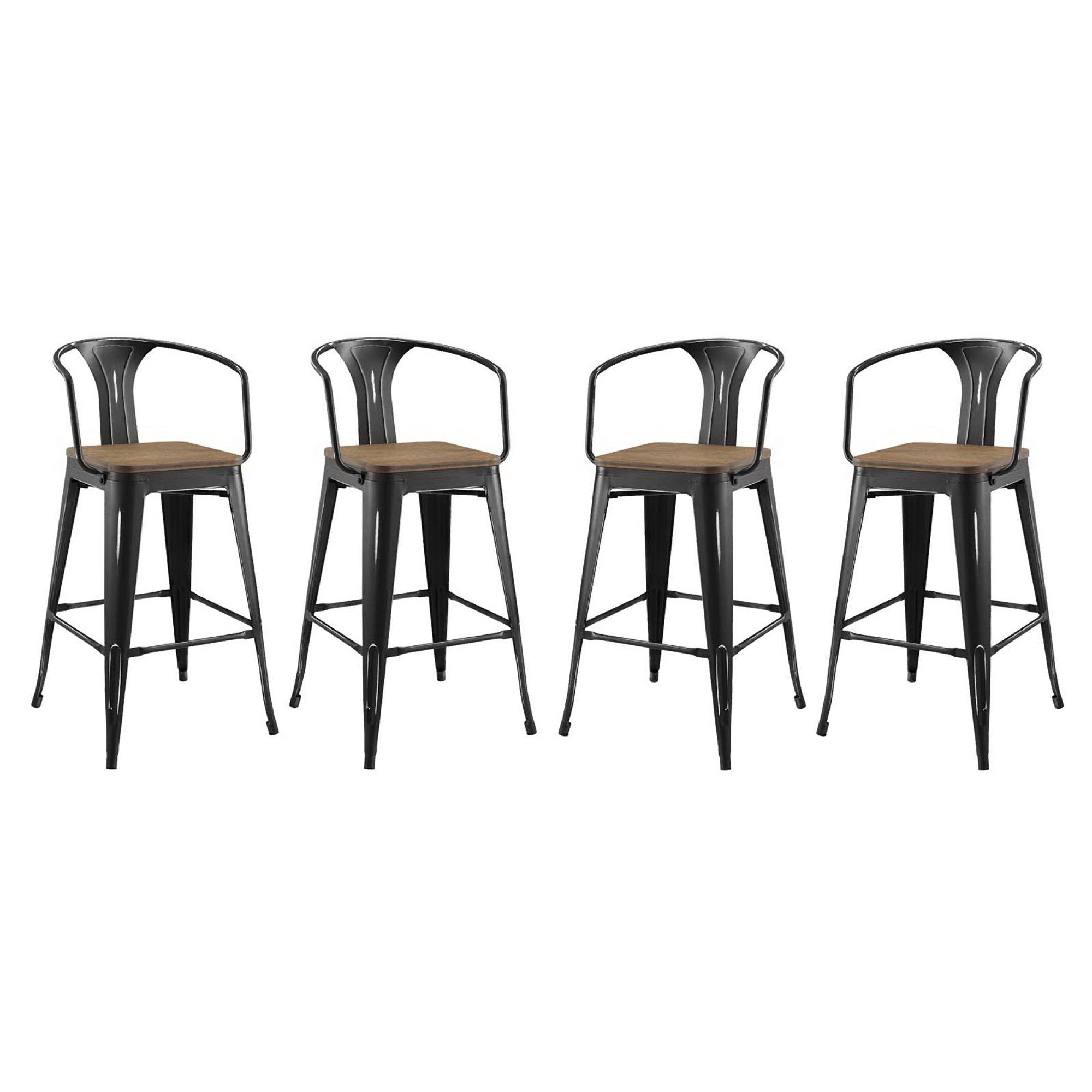 Promenade Bar Stool Set of 4 - Black
