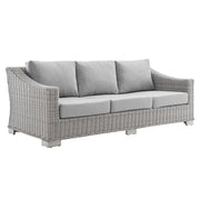 Conway Sunbrella® Outdoor Patio Wicker Rattan Sofa - Light Gray Gray