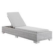 Conway Sunbrella® Outdoor Wicker Rattan Chaise Lounge - Light Gray Gray