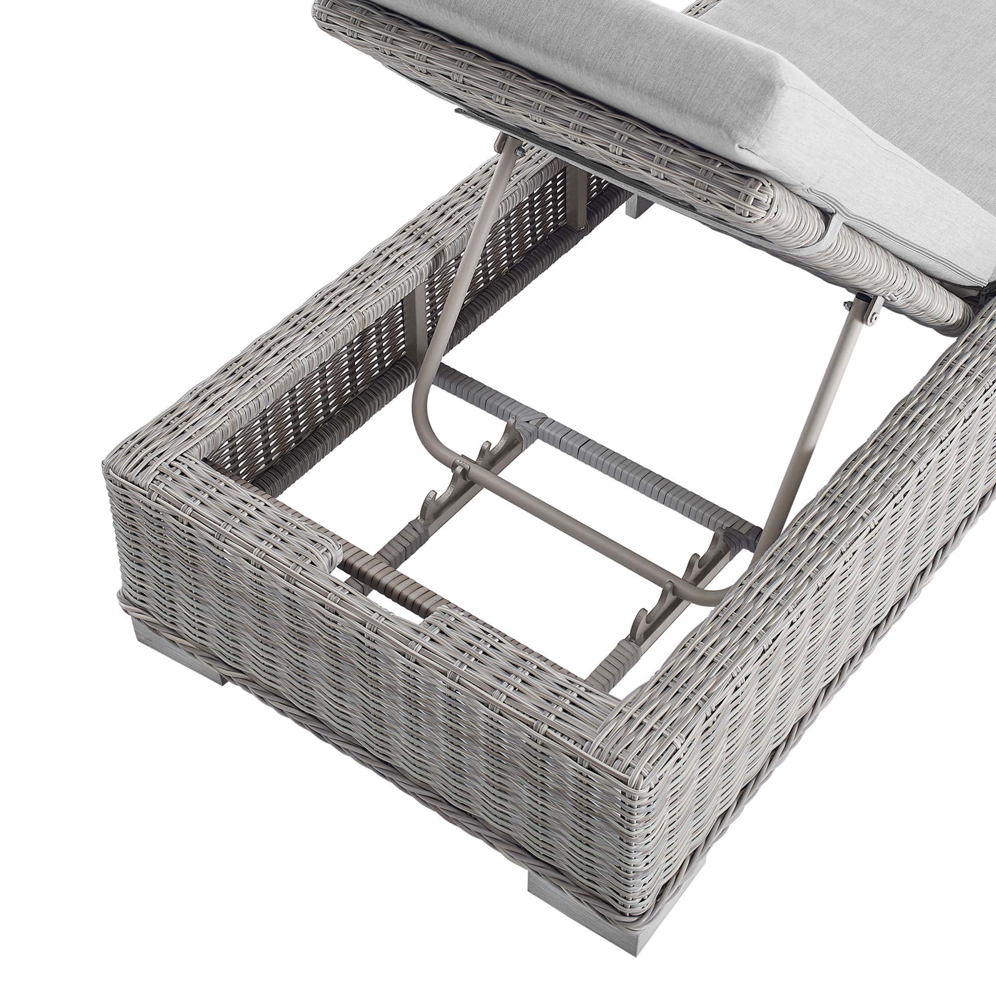 Conway Sunbrella® Outdoor Wicker Rattan Chaise Lounge