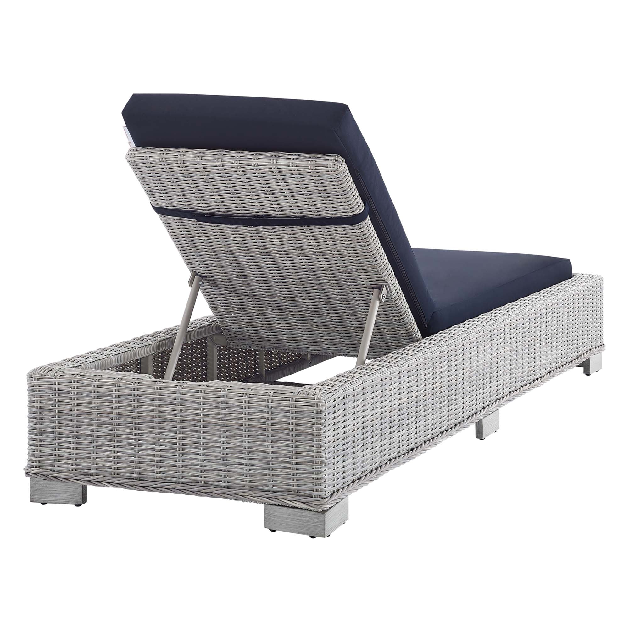 Conway Sunbrella® Outdoor Wicker Rattan Chaise Lounge