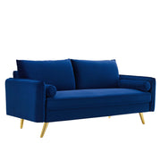 Revive Performance Velvet Sofa - Navy