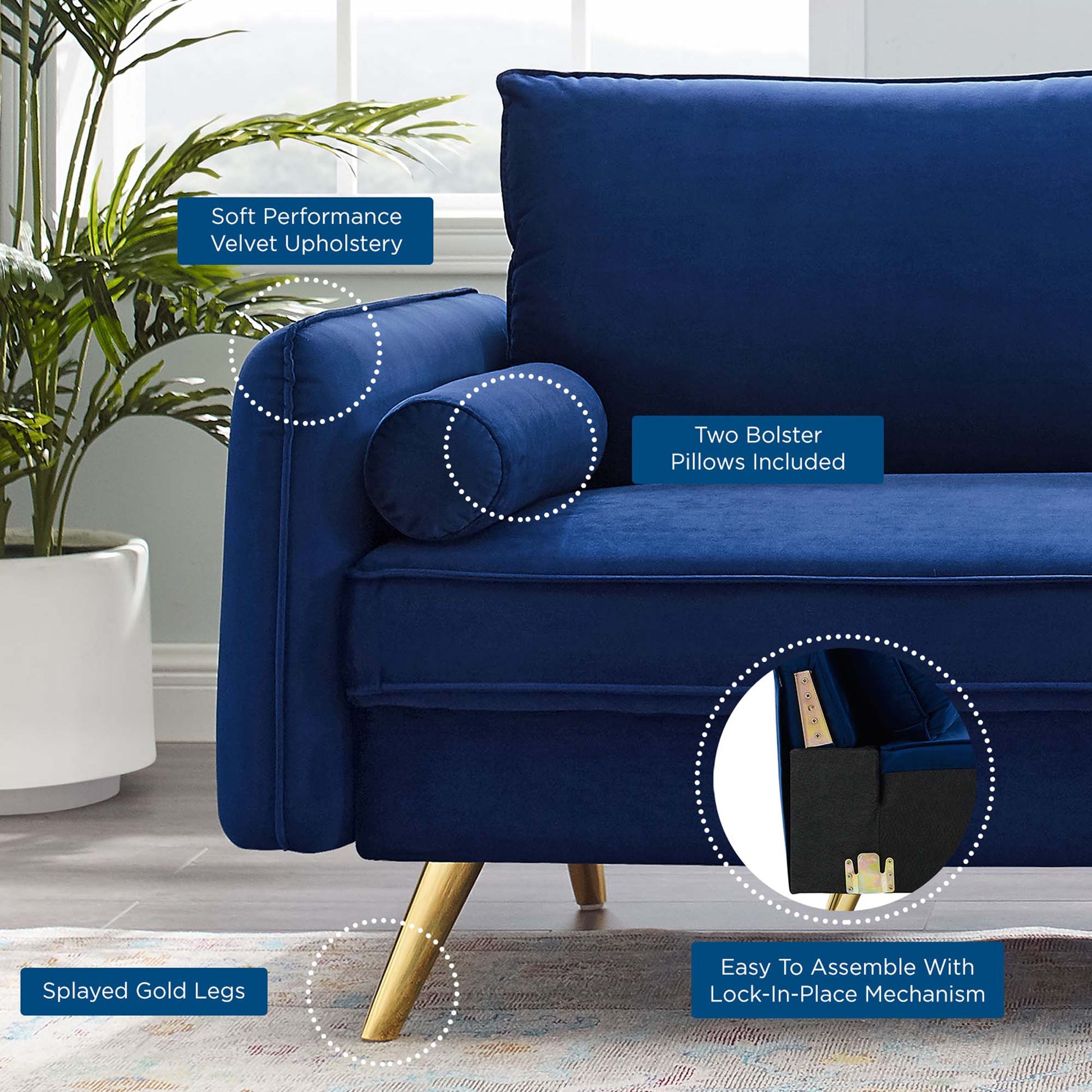 Revive Performance Velvet Sofa - White