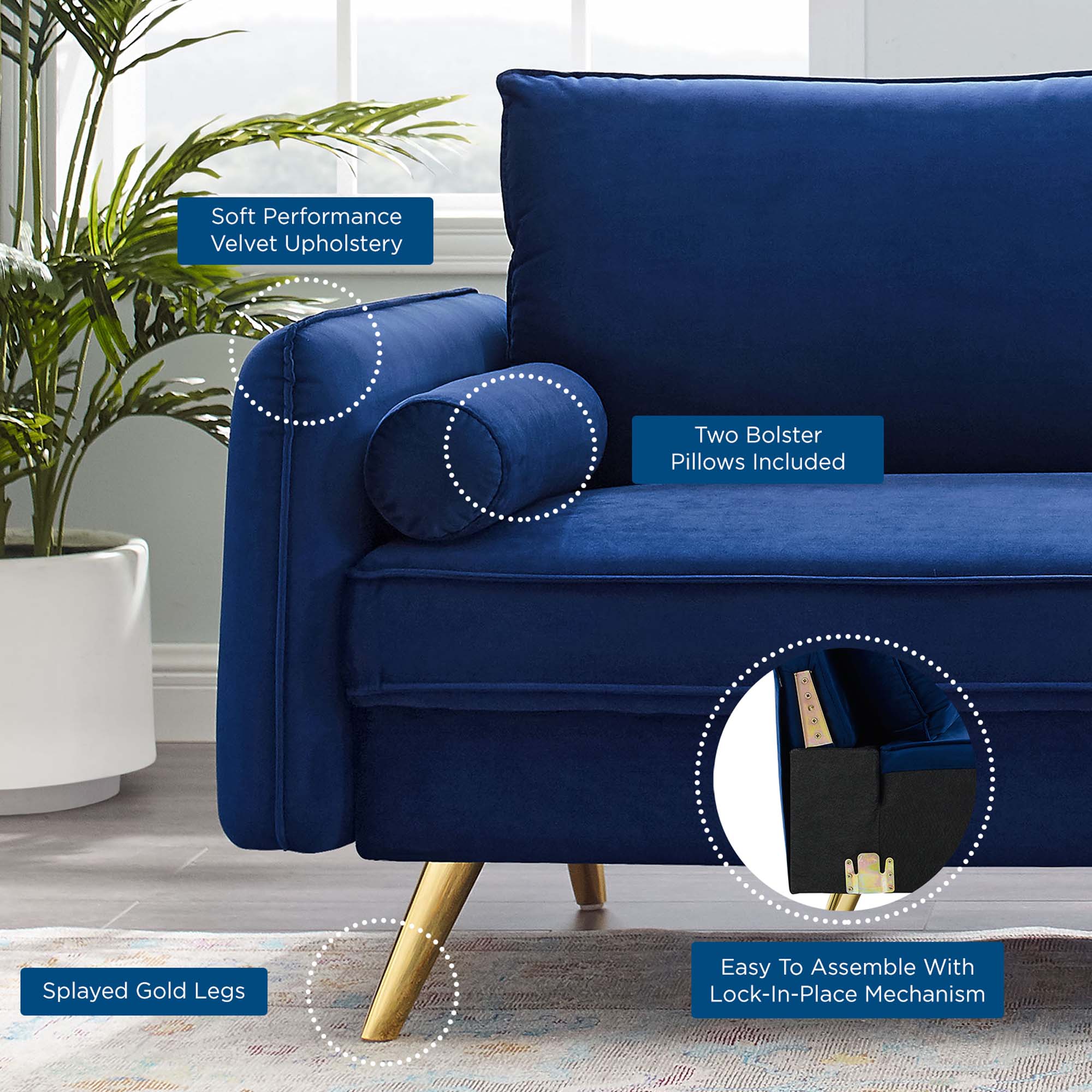 Revive Performance Velvet Sofa - White