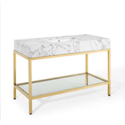 Kingsley 50" Gold Stainless Steel Bathroom Vanity - Gold White
