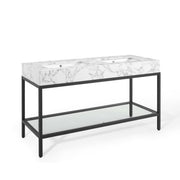 Kingsley Stainless Steel Bathroom Vanity - Black White