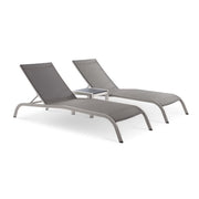 Savannah 3 Piece Outdoor Patio Mesh Set - Gray