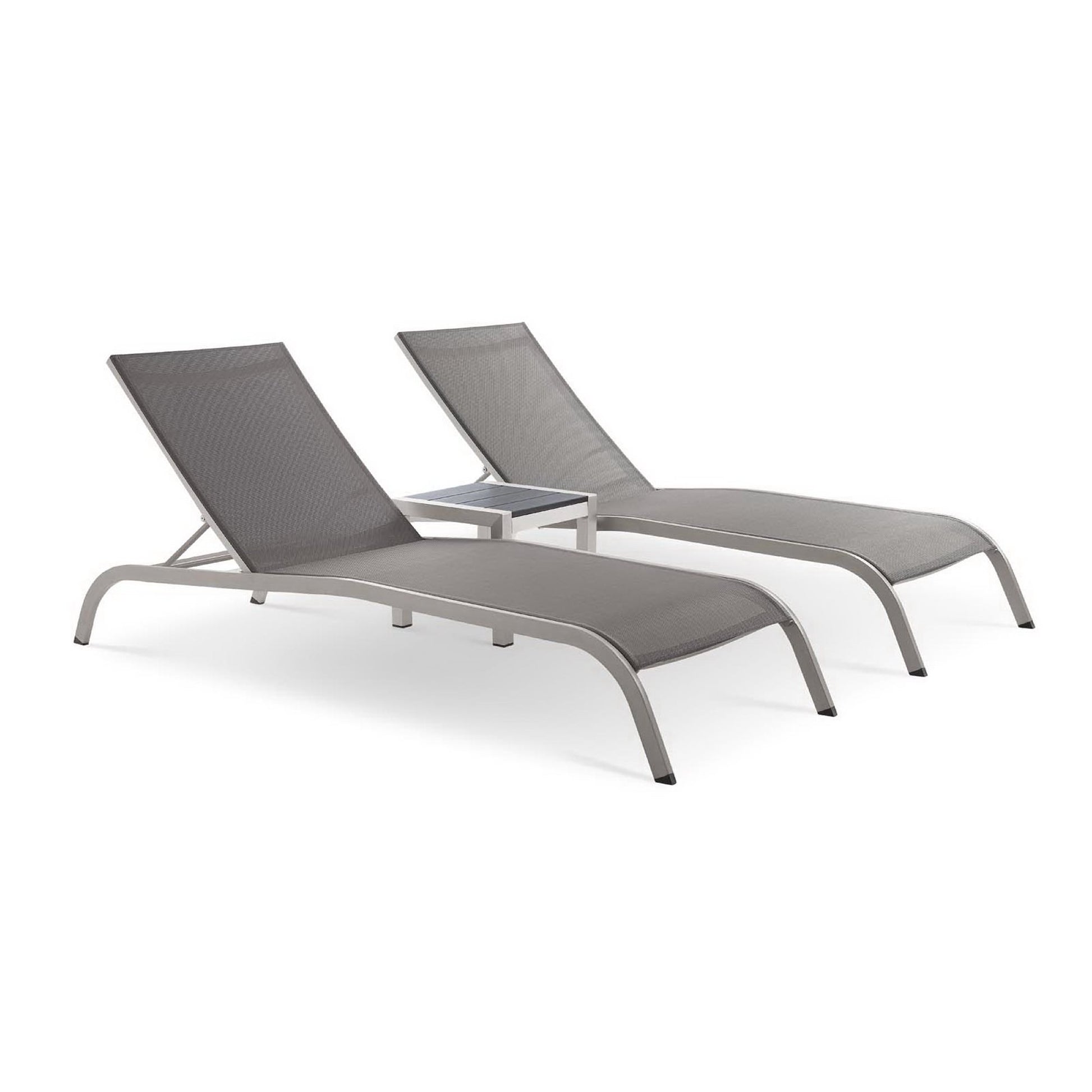 Savannah 3 Piece Outdoor Patio Mesh Set - Gray