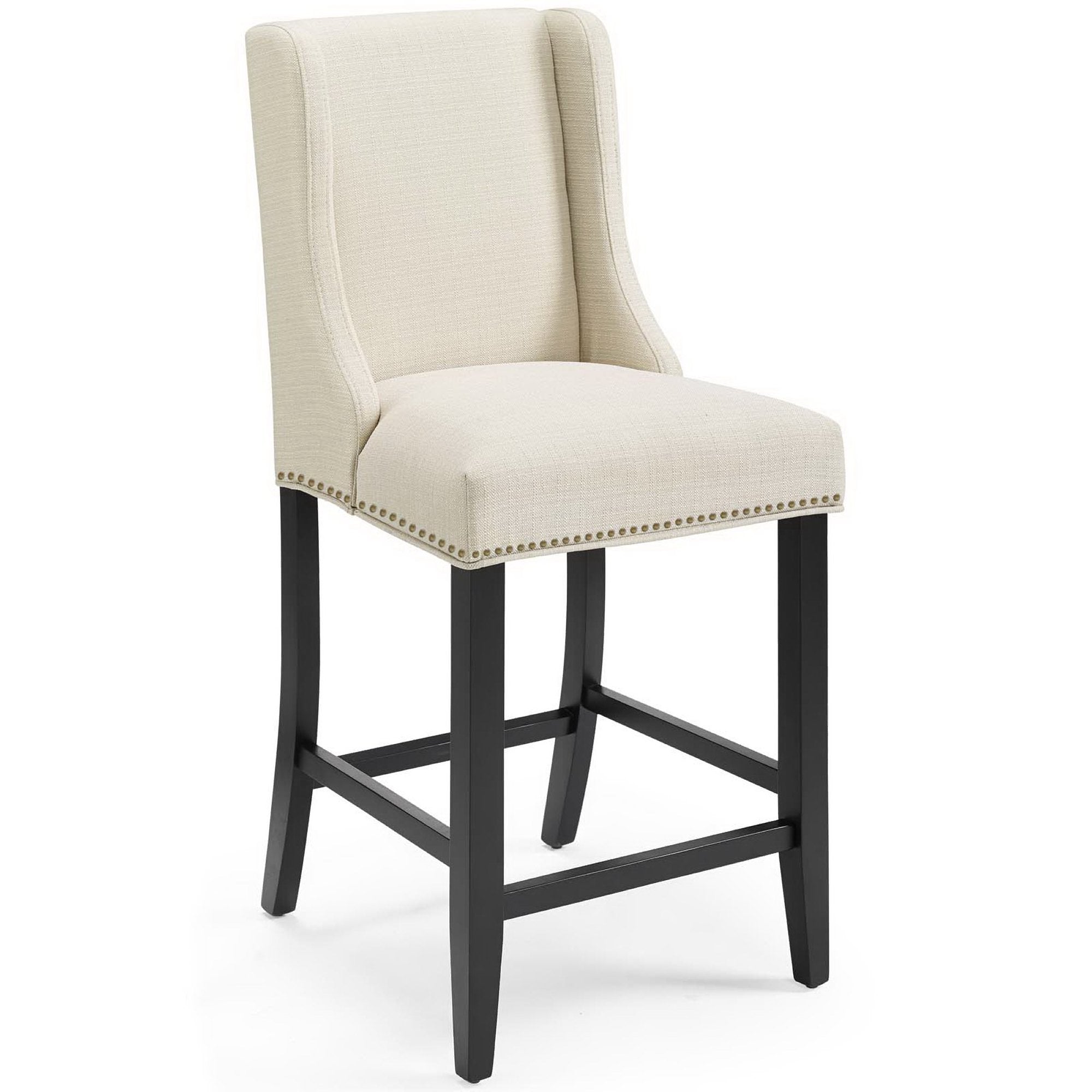 Baron Upholstered Fabric Counter Stool Set of 2 - Light Gray