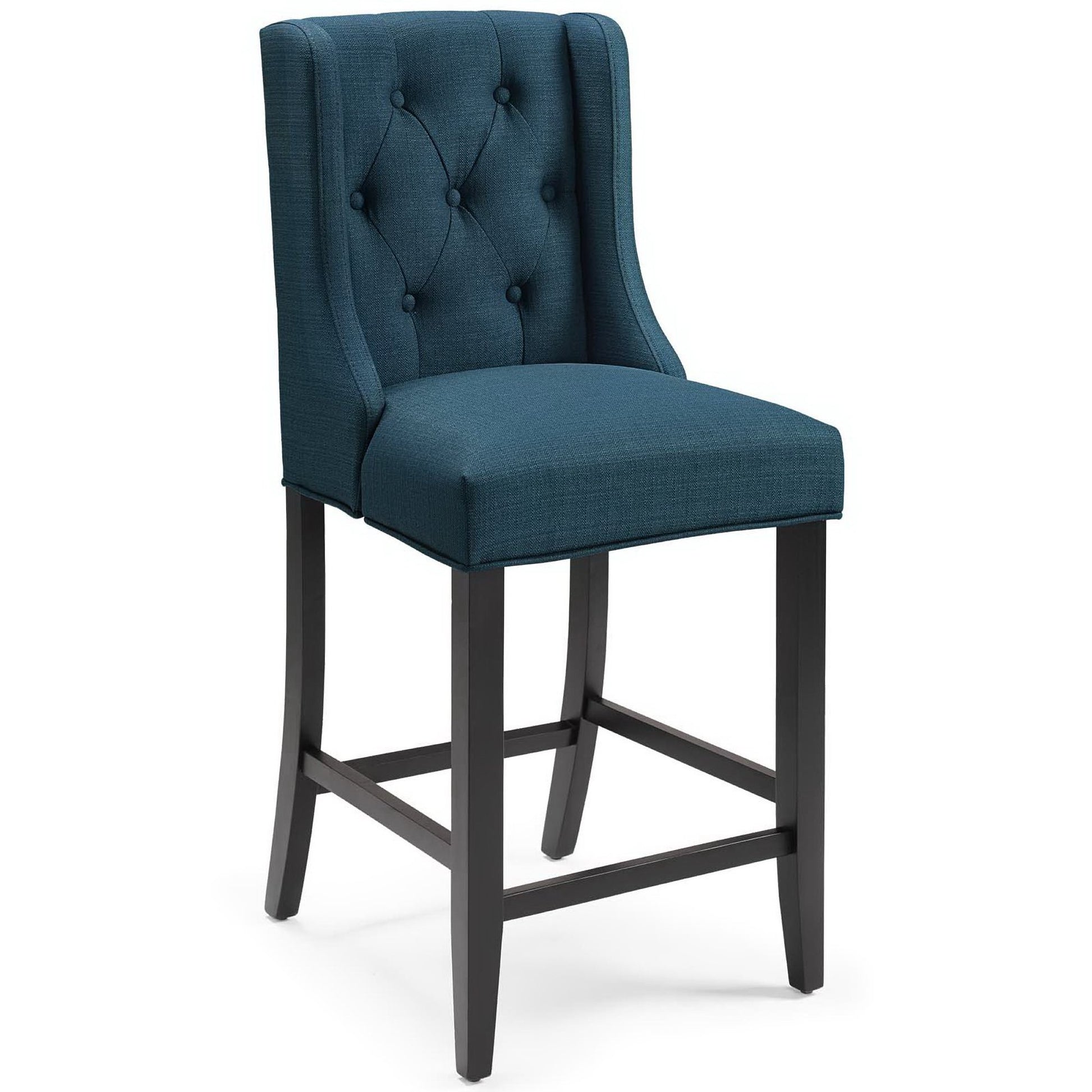 Baronet Upholstered Fabric Counter Bar Stool Set of 2 - Beige