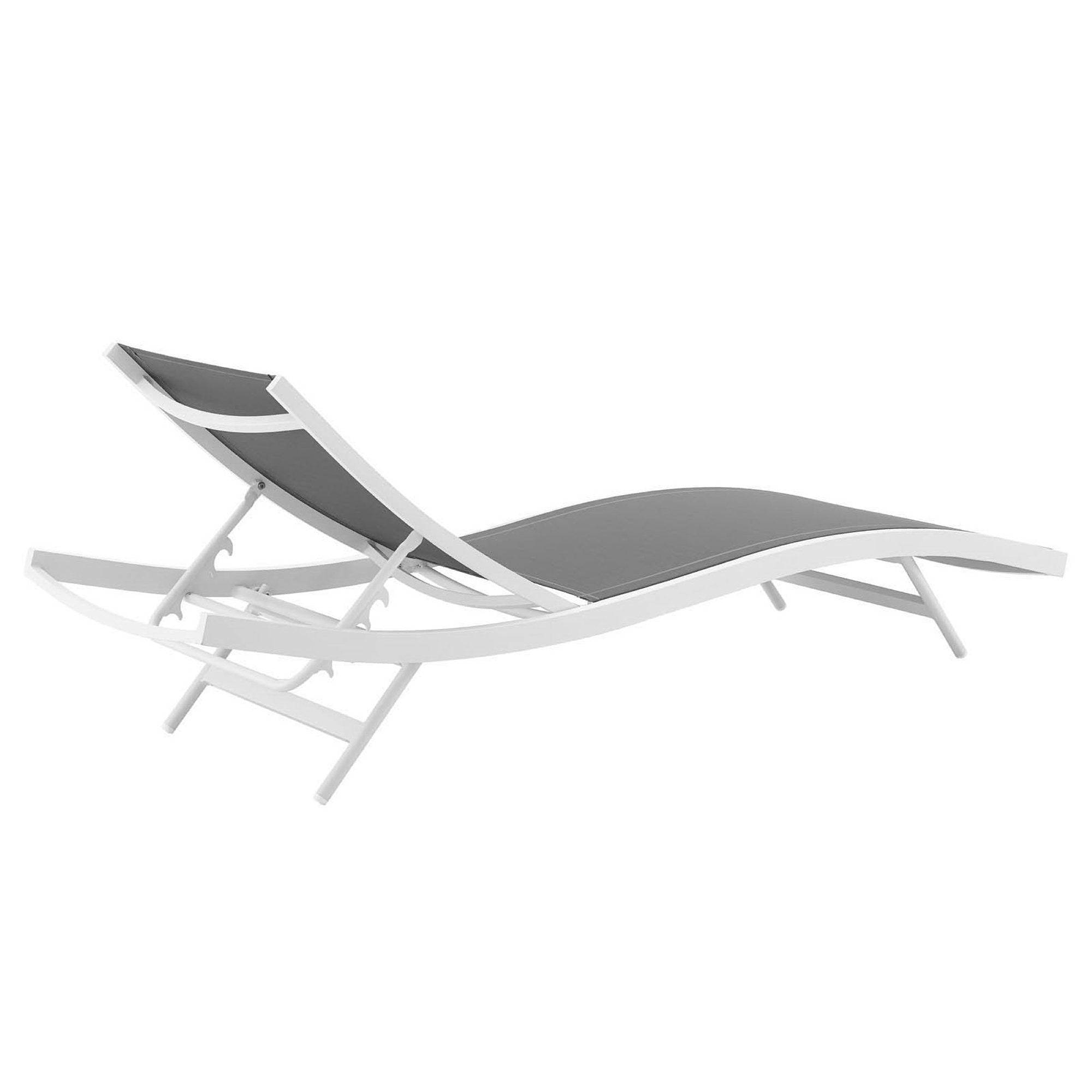Glimpse Outdoor Patio Mesh Chaise Lounge Set of 4 - White White