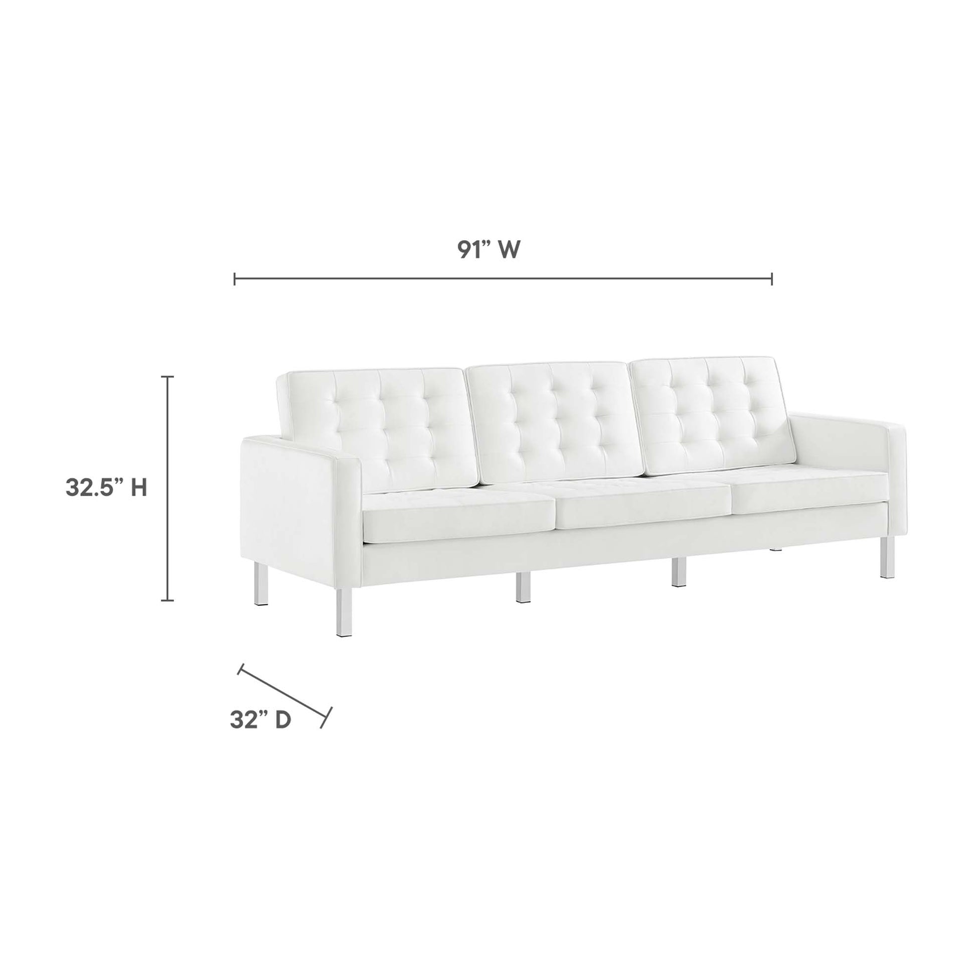 Loft 2-Piece Tufted Vegan Leather Furniture Set