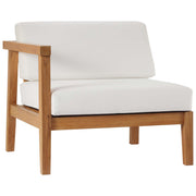 Bayport Outdoor Patio Teak Wood Left-Arm Chair - Natural White