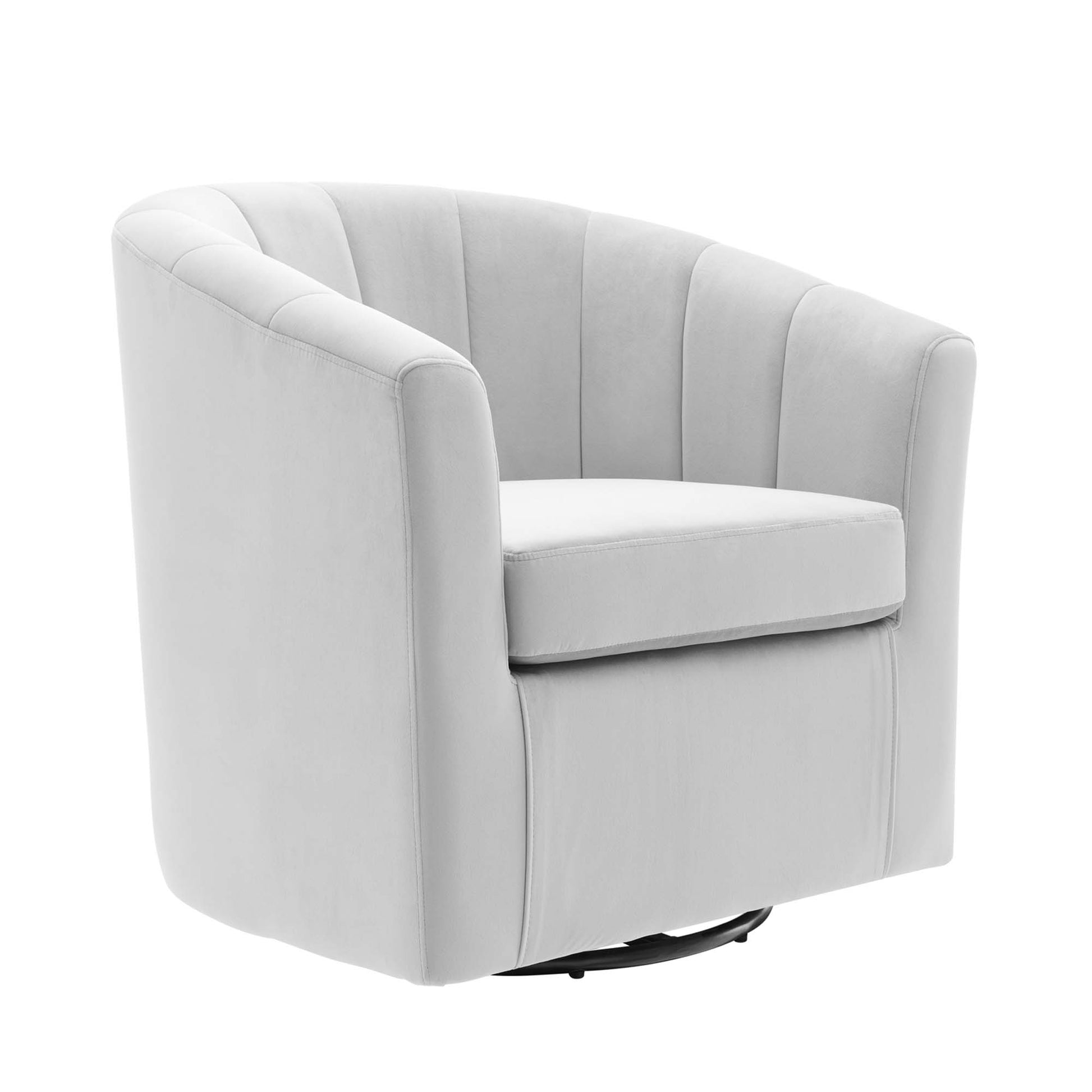 Prospect Performance Velvet Swivel Armchair - Light Gray