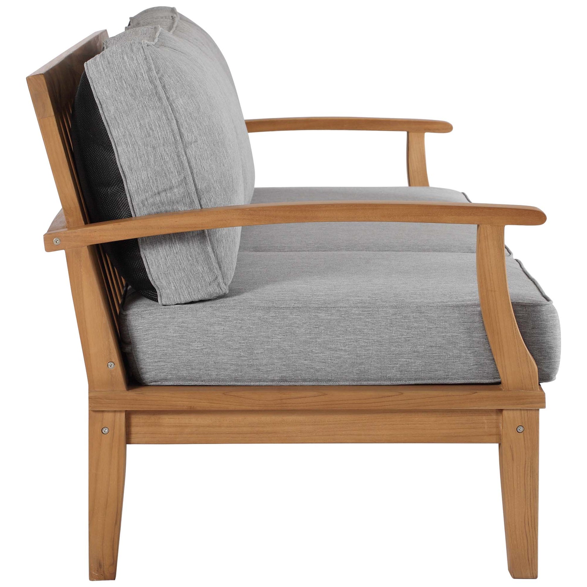Marina Outdoor Patio Teak Sofa - Natural Navy