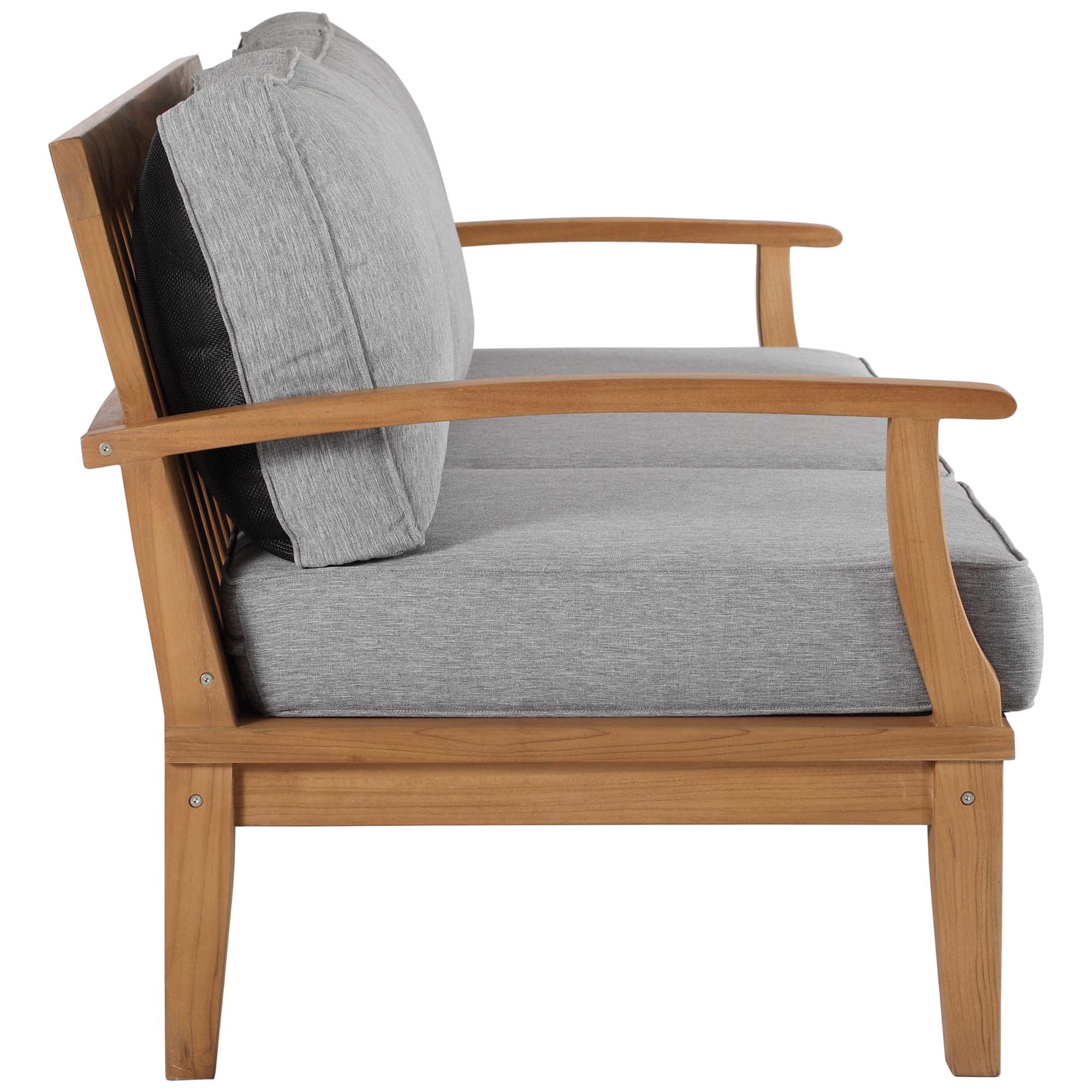 Marina Outdoor Patio Teak Sofa - Natural Navy