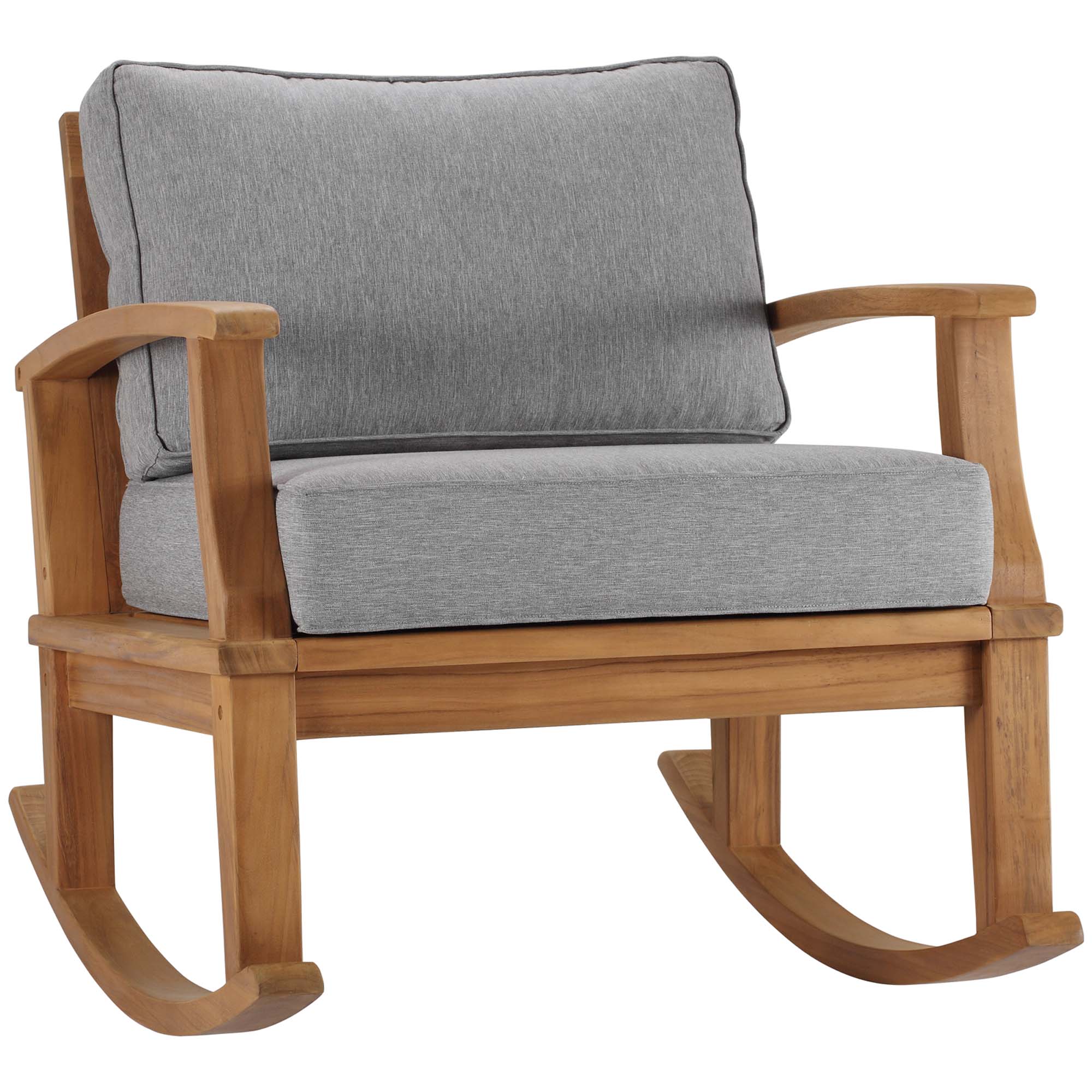 Marina Outdoor Patio Teak Rocking Chair - Natural Gray