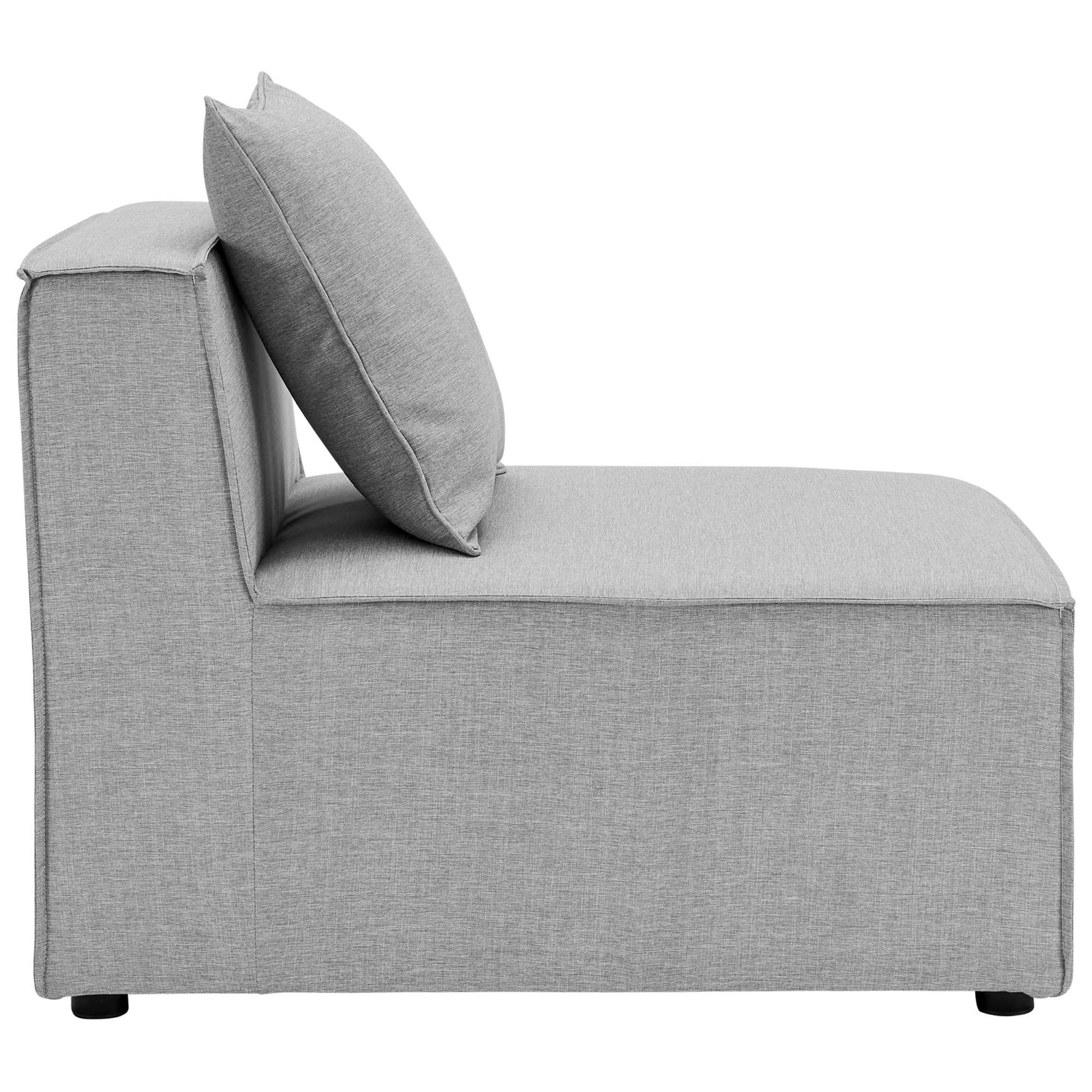 Saybrook Outdoor Patio Upholstered Sectional Sofa Armless Chair - Navy Blue