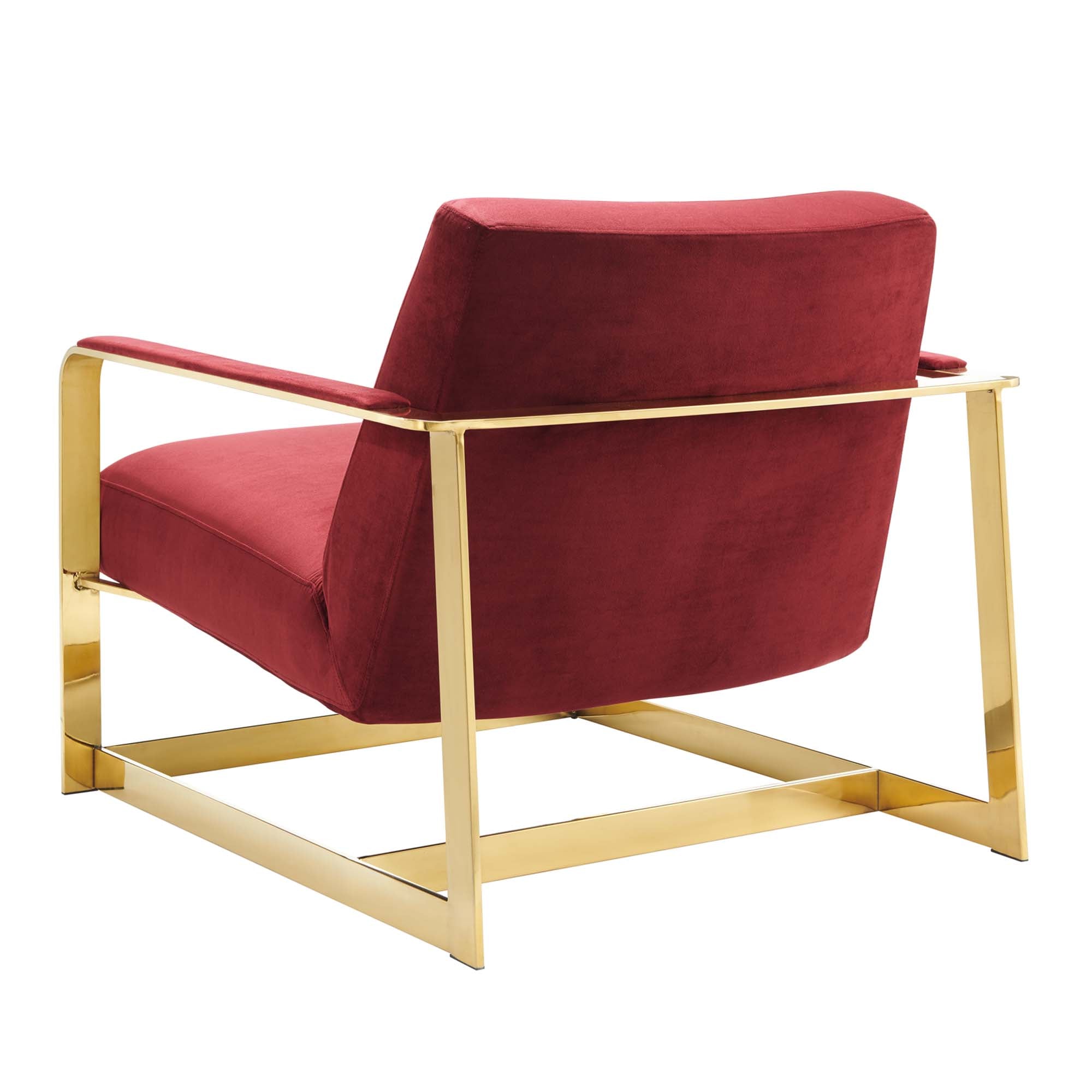 Seg Performance Velvet Accent Chair - Gold Pink