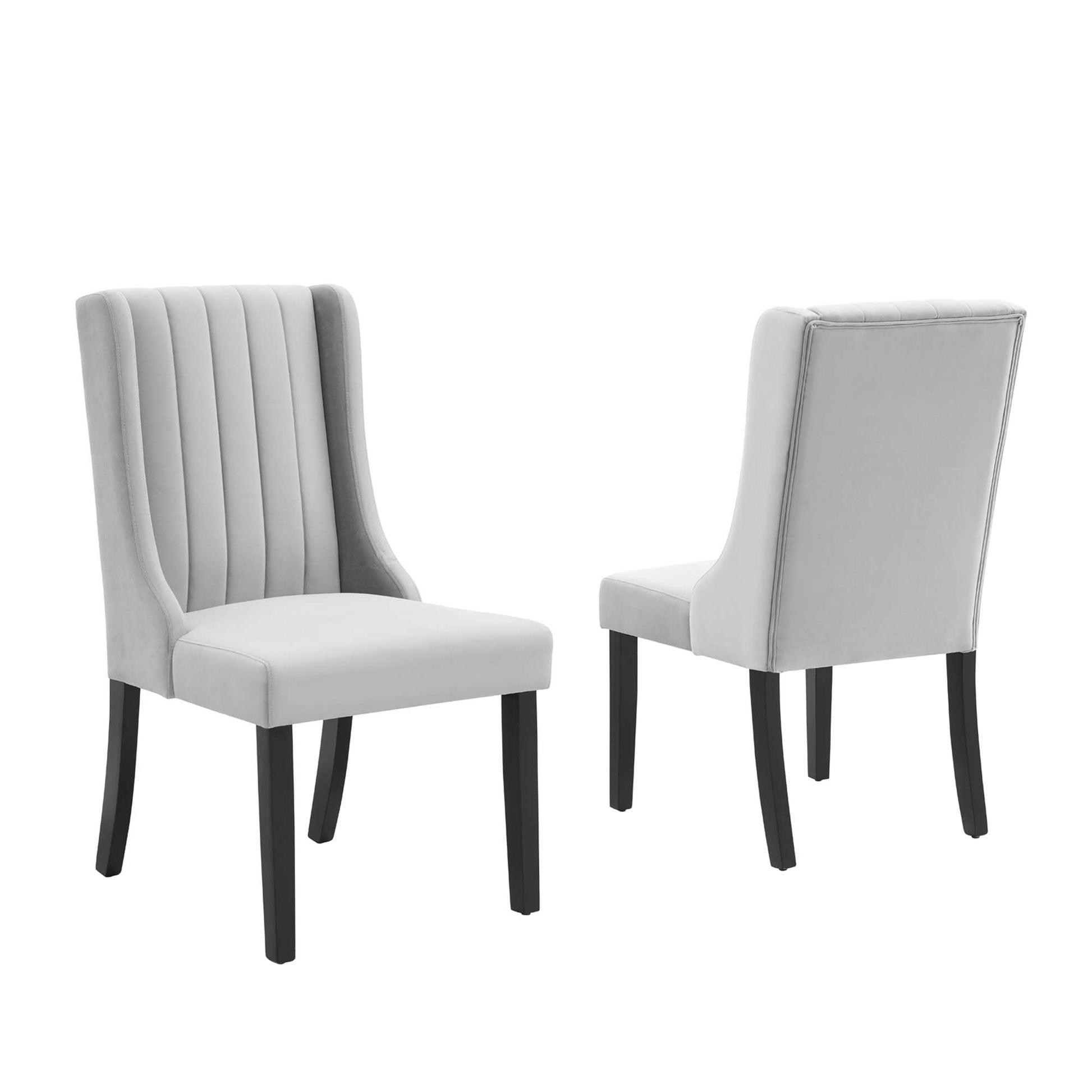 Renew Parsons Performance Velvet Dining Side Chairs - Set of 2 - Light Gray
