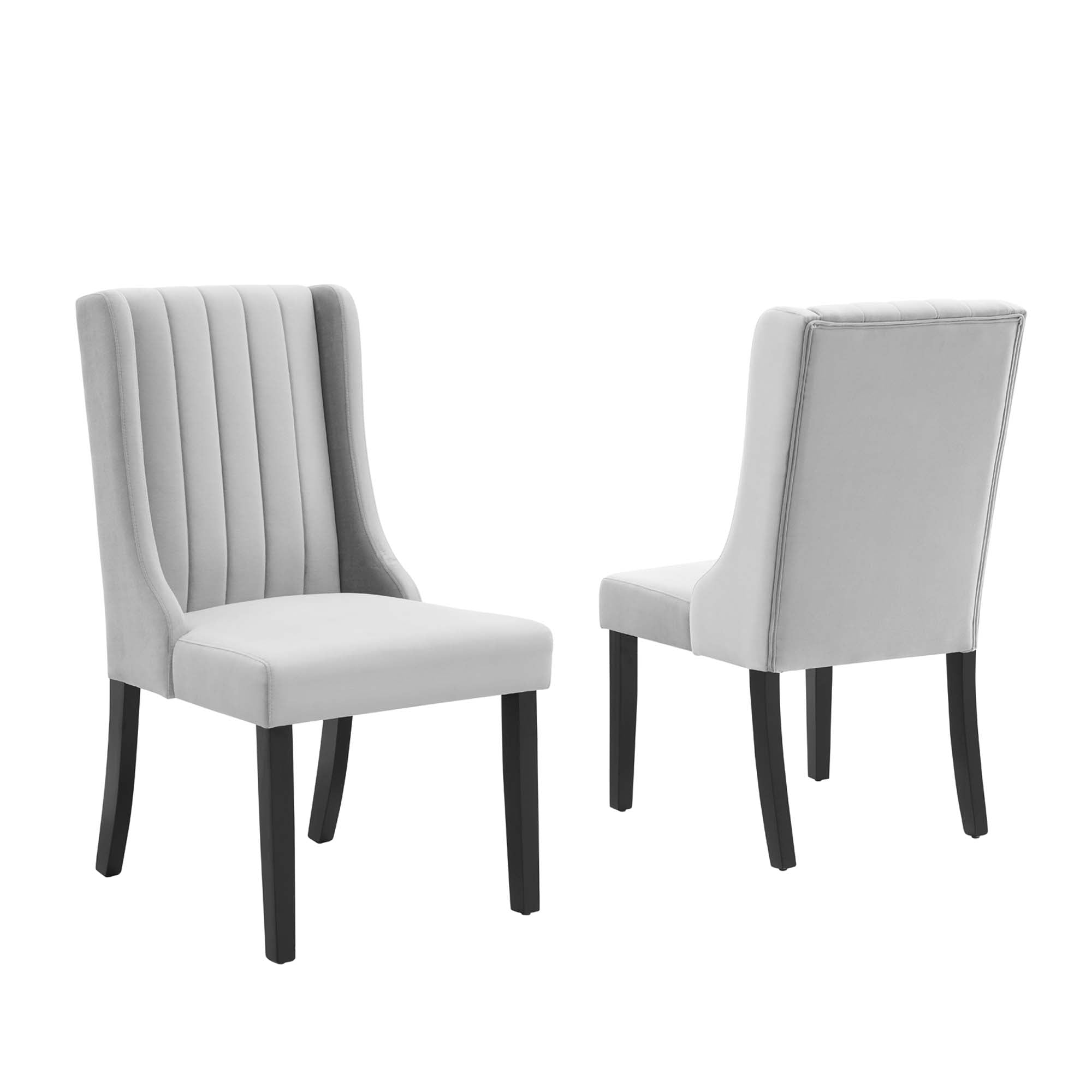 Renew Parsons Performance Velvet Dining Side Chairs - Set of 2 - Light Gray