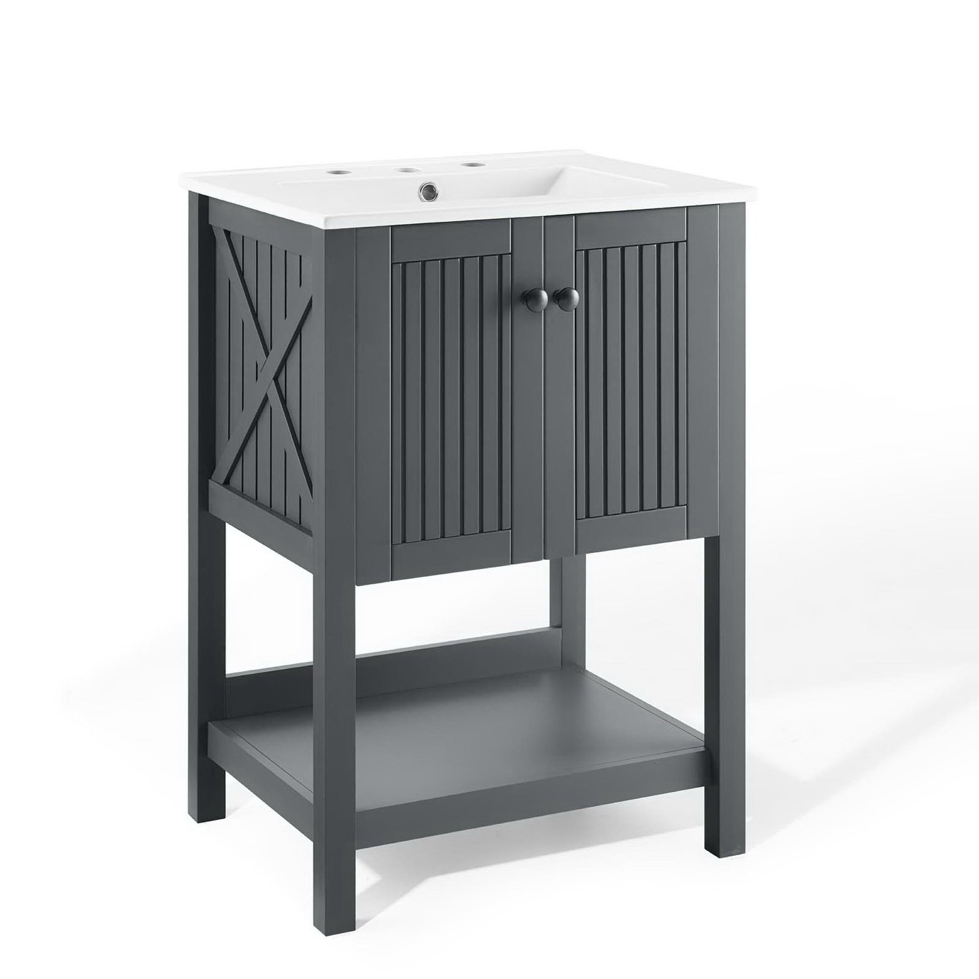 Steam Bathroom Vanity Basin Included - Gray White